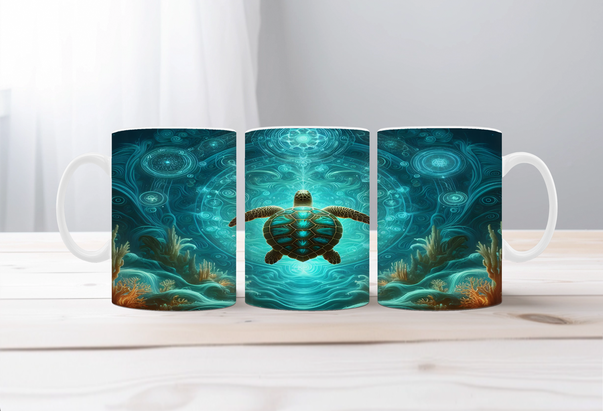 Shell‑O Sunshine Sea Turtle Mugs