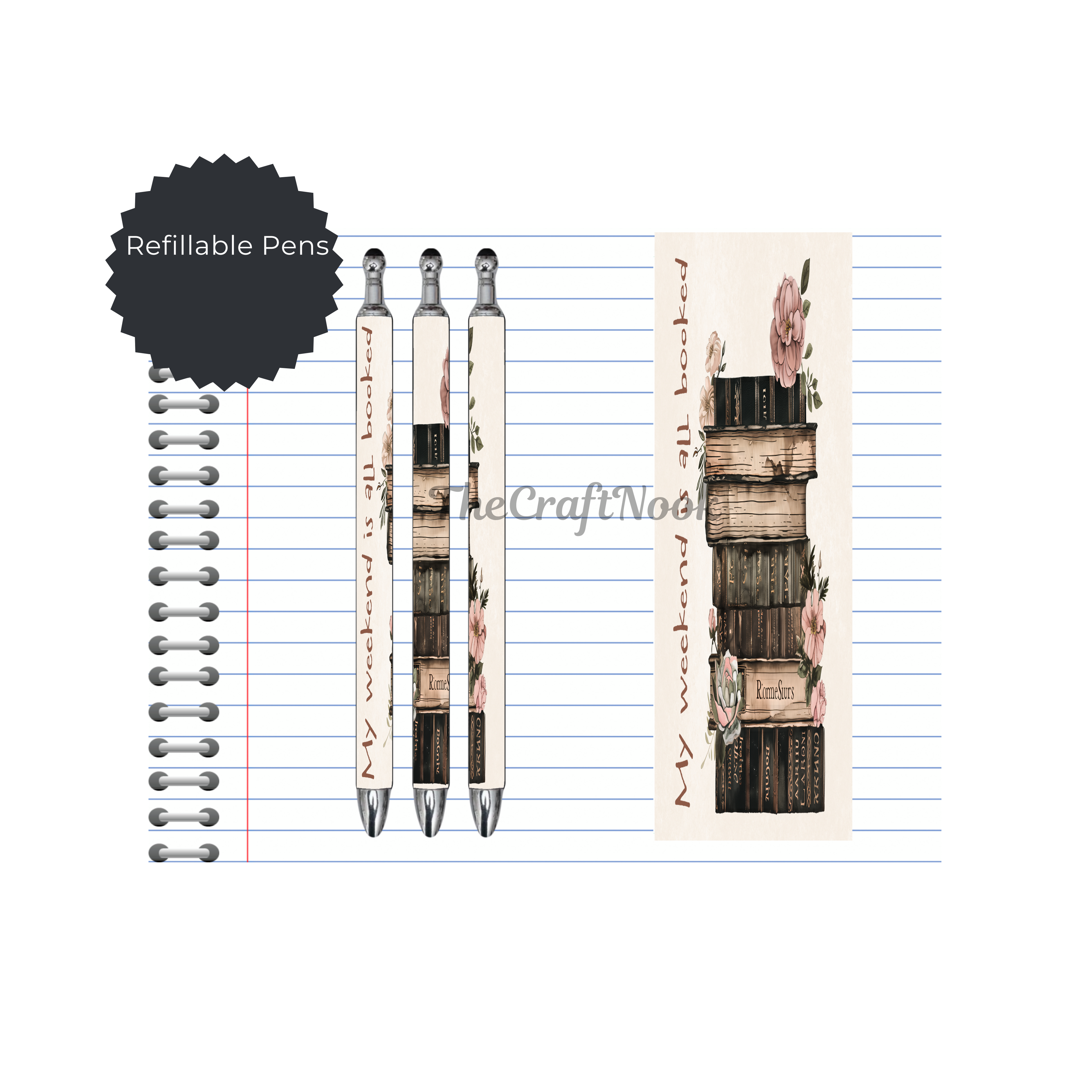 Refillable Pens, Once Upon a Pen – Book Lover Writing Pen. Multiple options and Images available