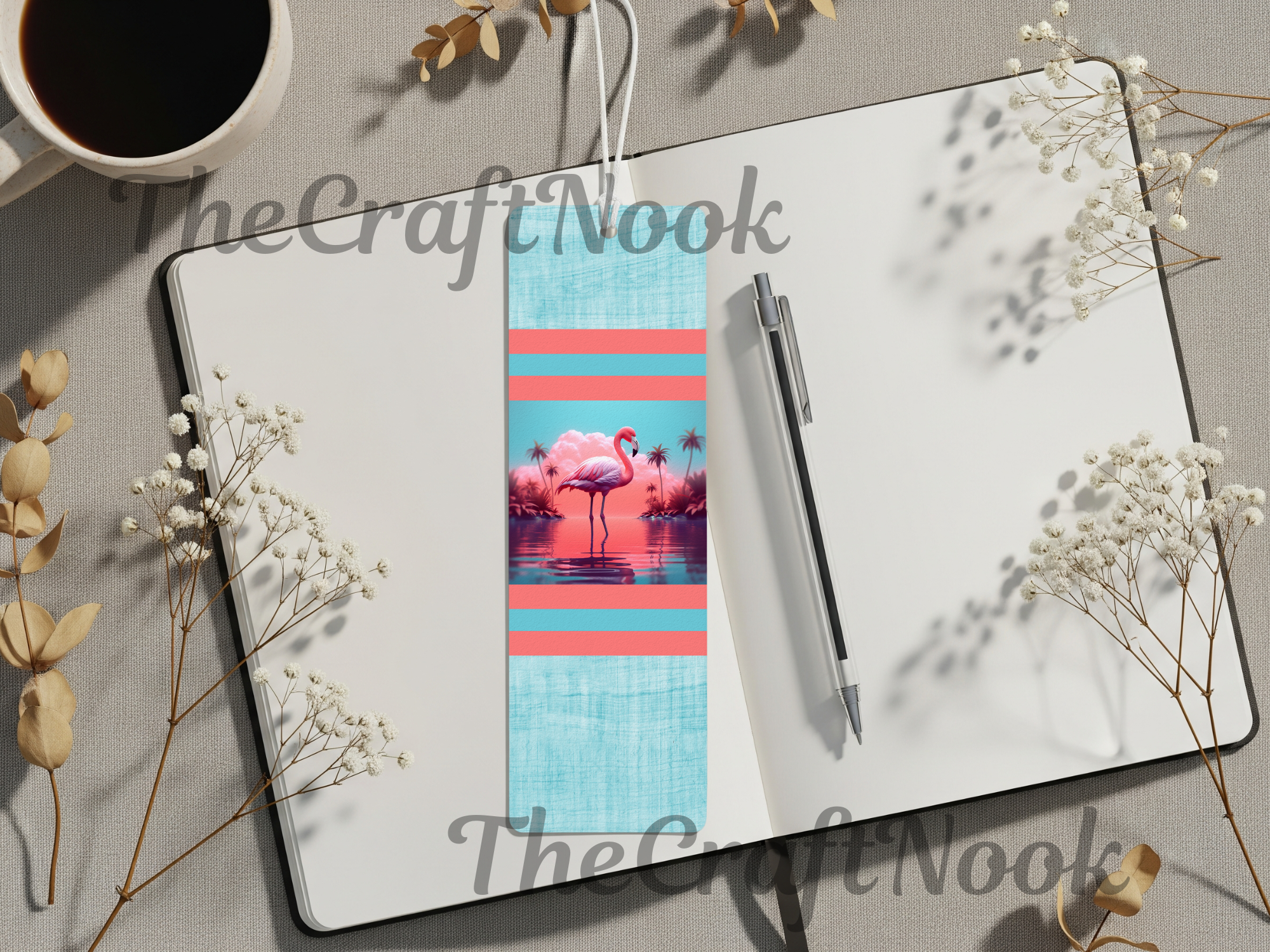Tropical Whimsy Flamingo Aluminum Metal Bookmarks