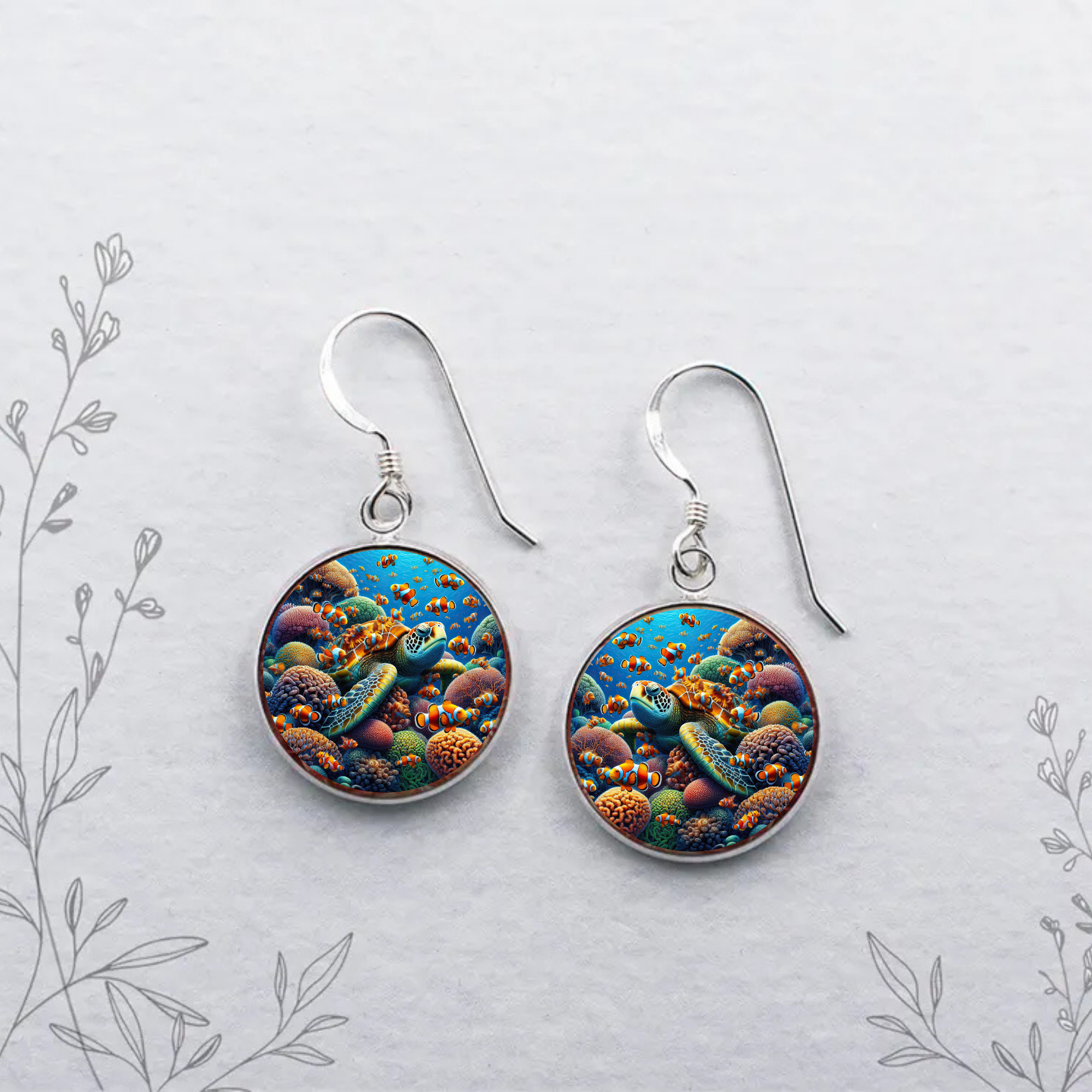 Sea Turtle Stud or Dangle Earrings — Choose Your Style & Design