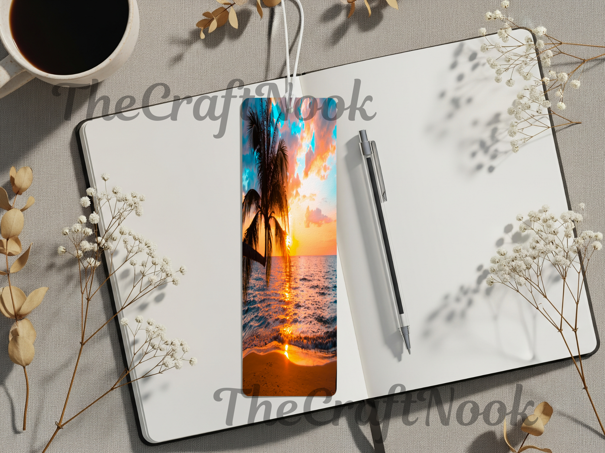 Aluminum Metal Bookmarks, Beach Images