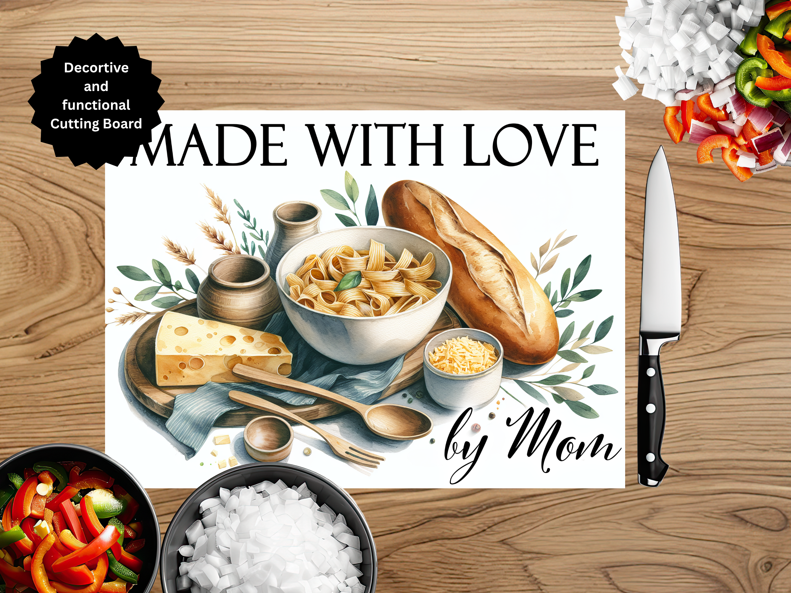 Mother's Day Glass Cutting Board — Choose Your Design