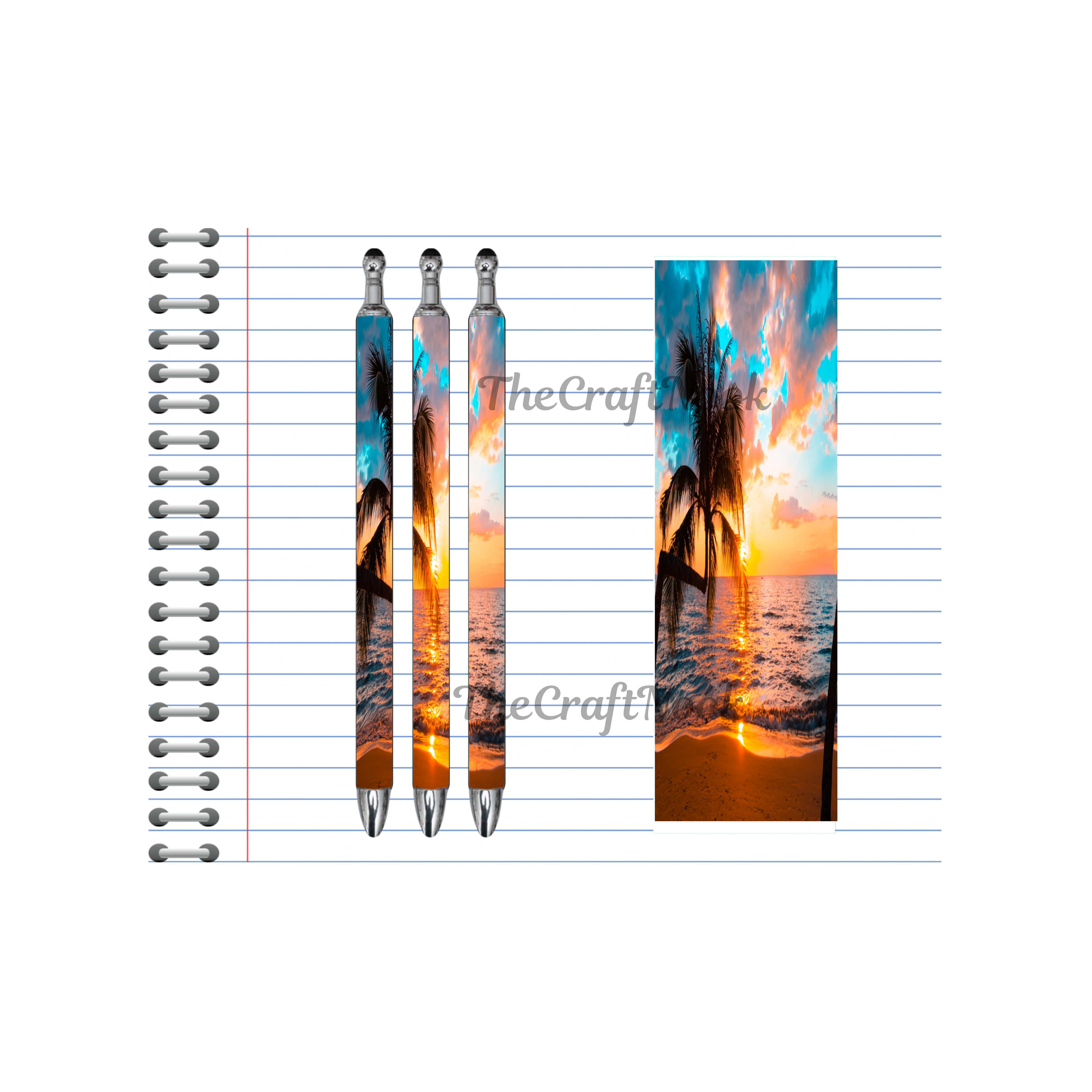 Refillable Pens, Beach Images multiple options and Images available. Beach vibes in every stroke.