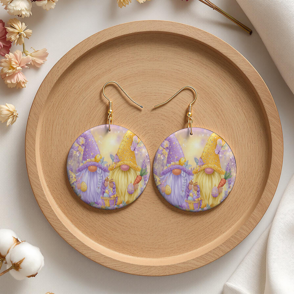 Pastel Twin Gnomes Easter Earrings