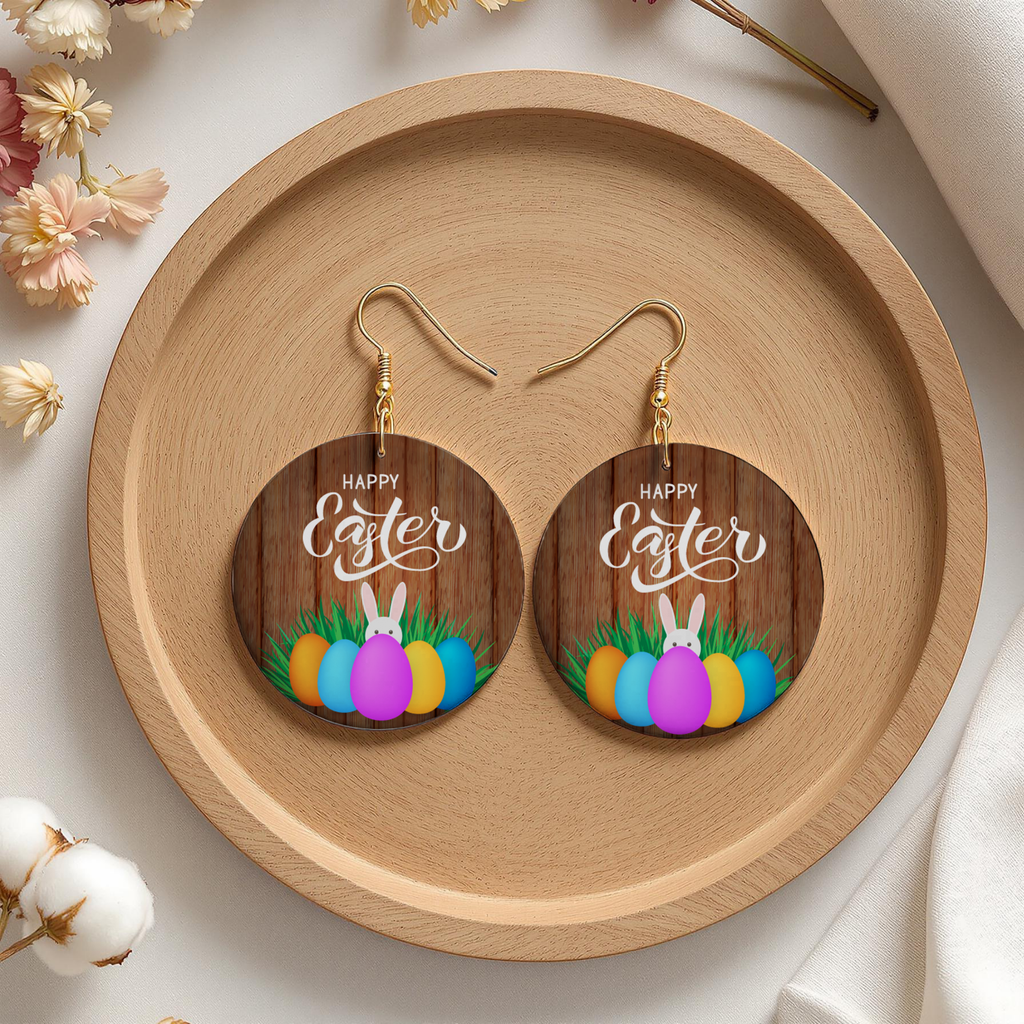 Happy Easter Rustic Earrings