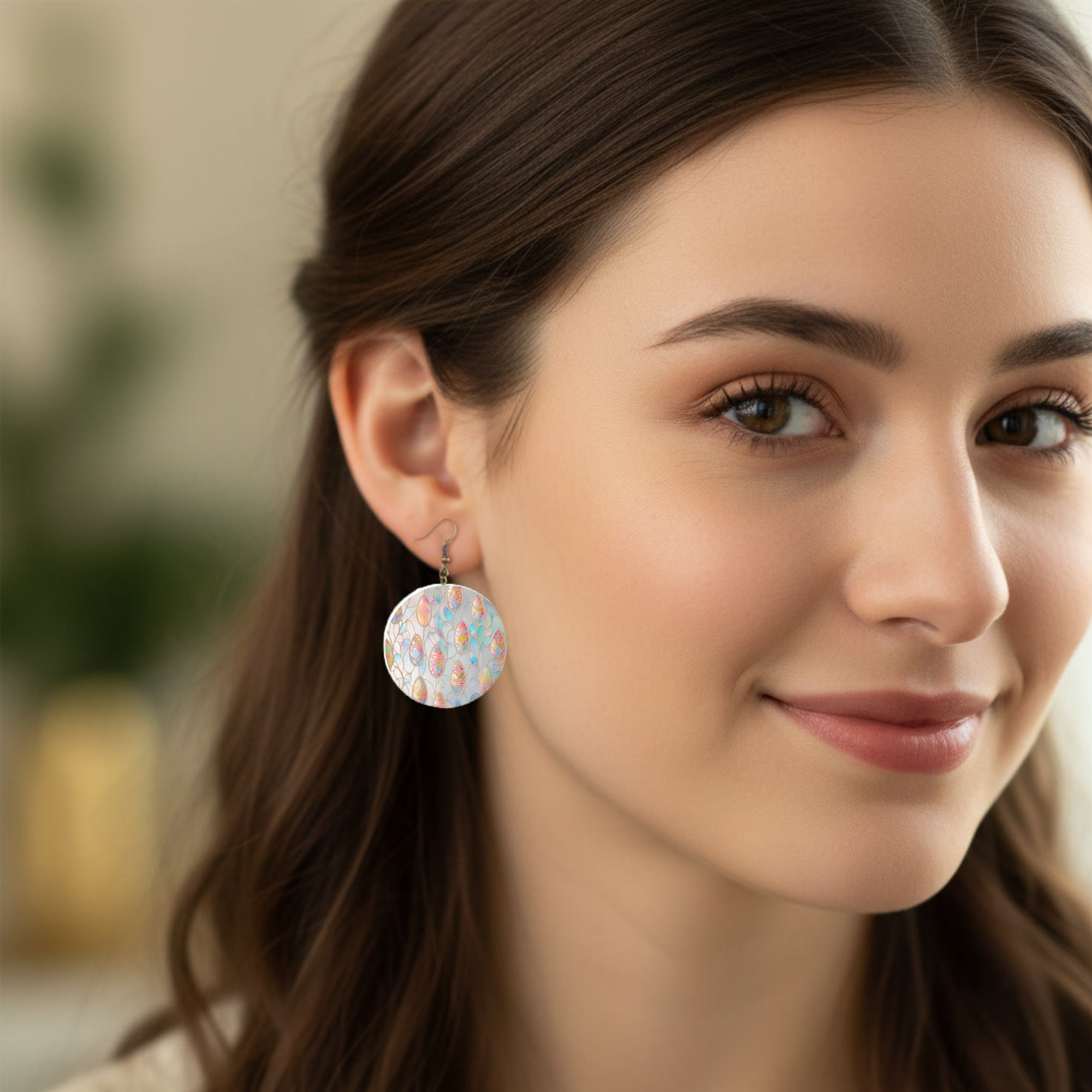 Pastel Easter Egg Pattern Earrings