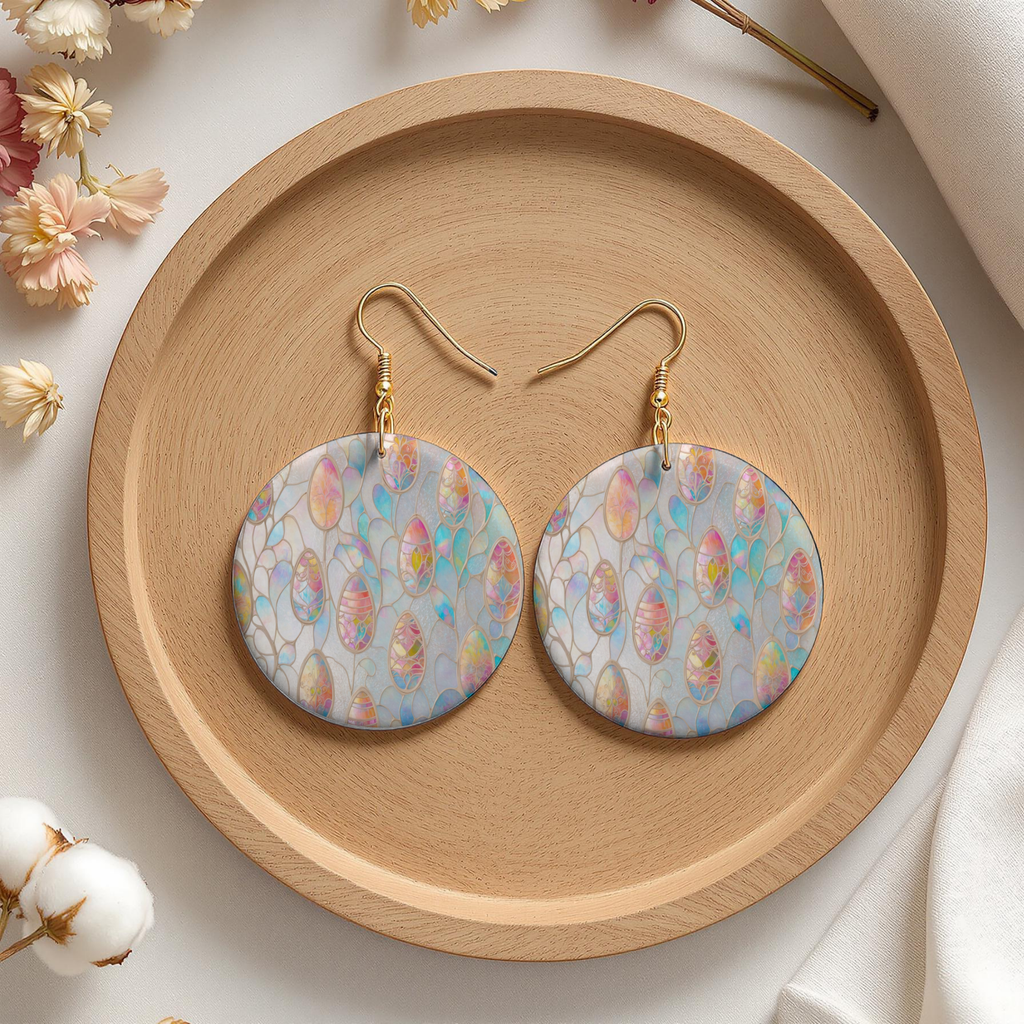 Pastel Easter Egg Pattern Earrings