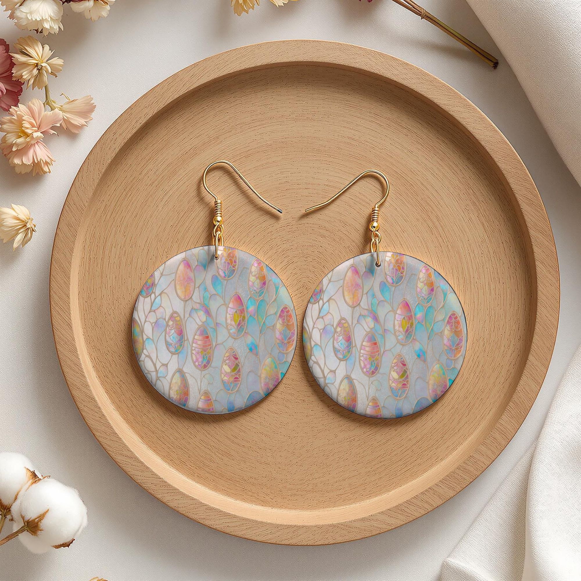 Pastel Easter Egg Pattern Earrings