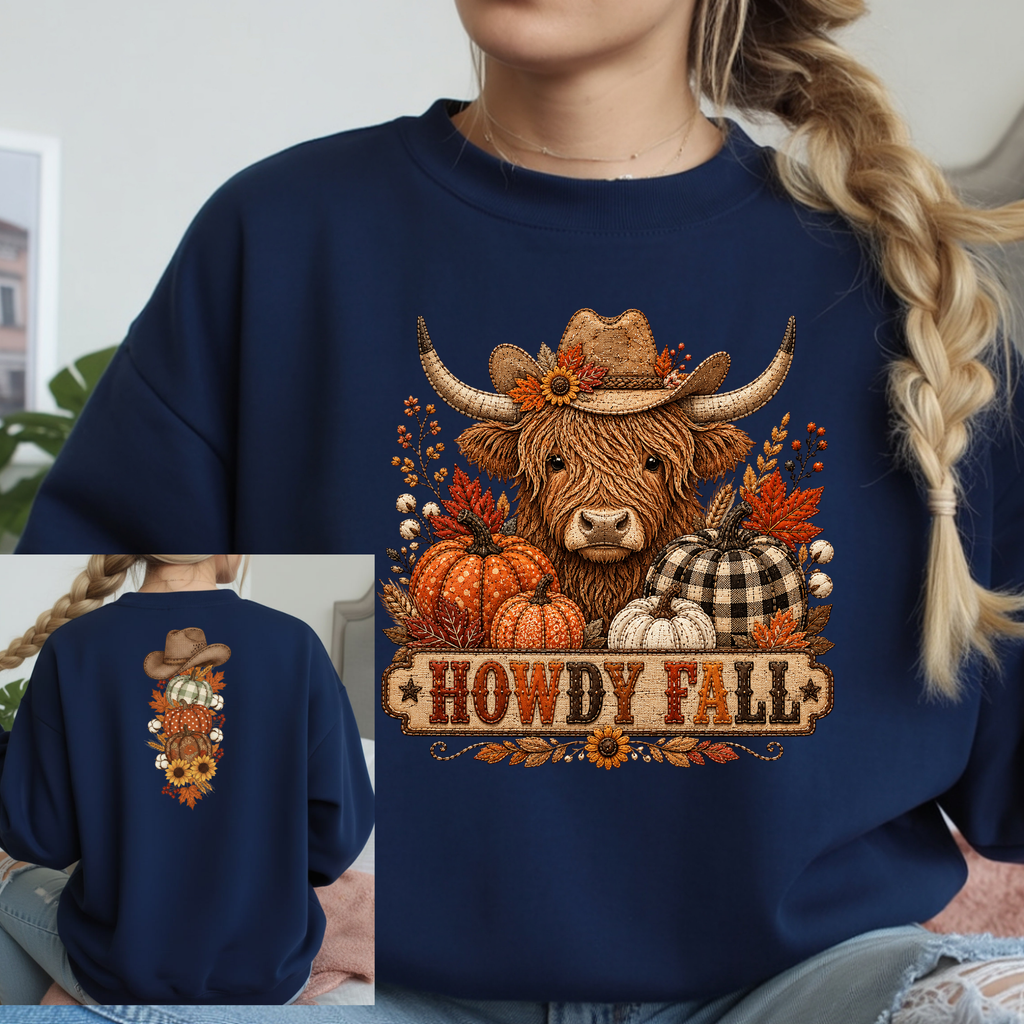 Howdy Fall Sweatshirt – Front & Back Design