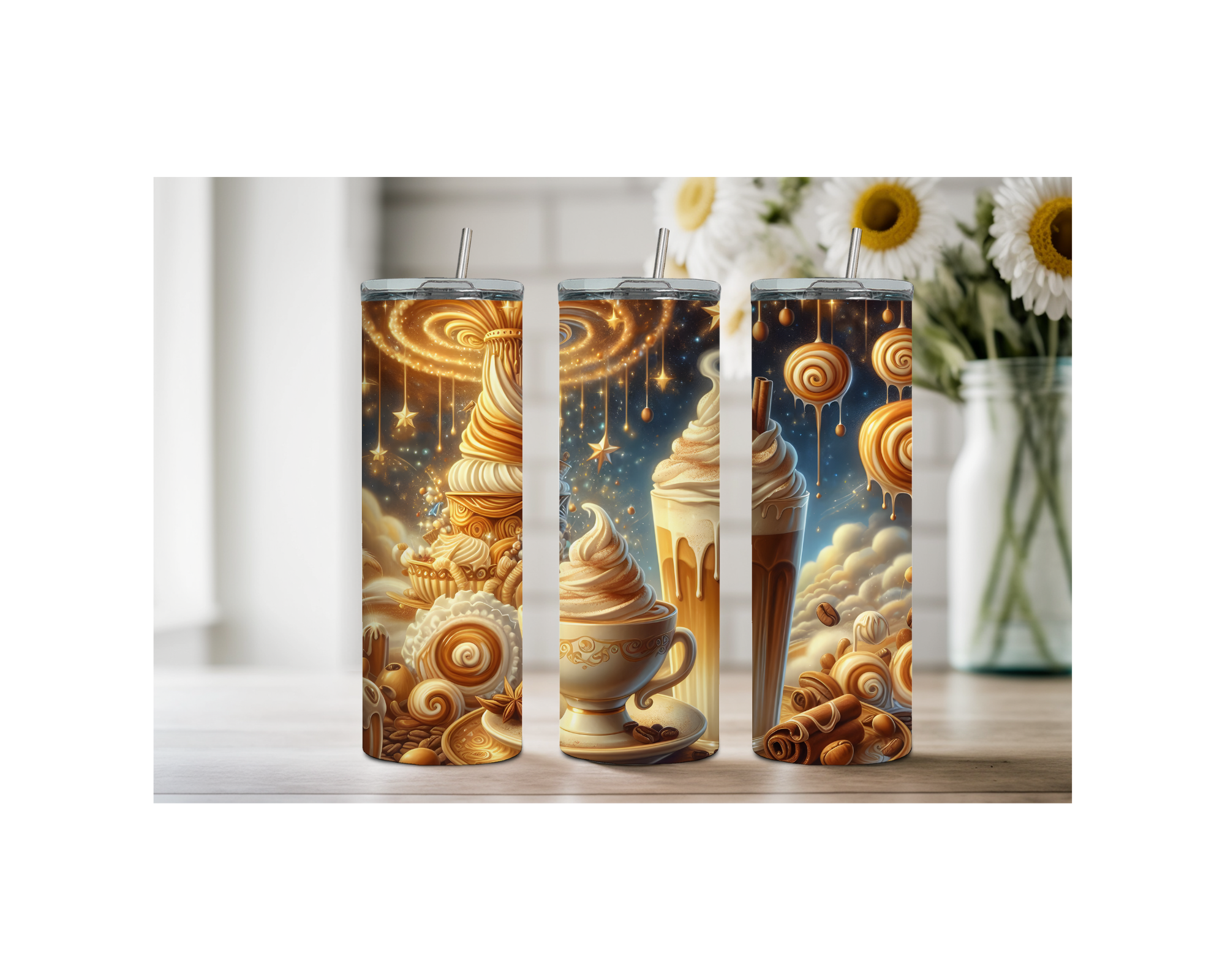 Brew‑tiful Day 20 oz Coffee Tumbler. Stainless-Steel Tumblers. Multiple Sizes and Images Available.