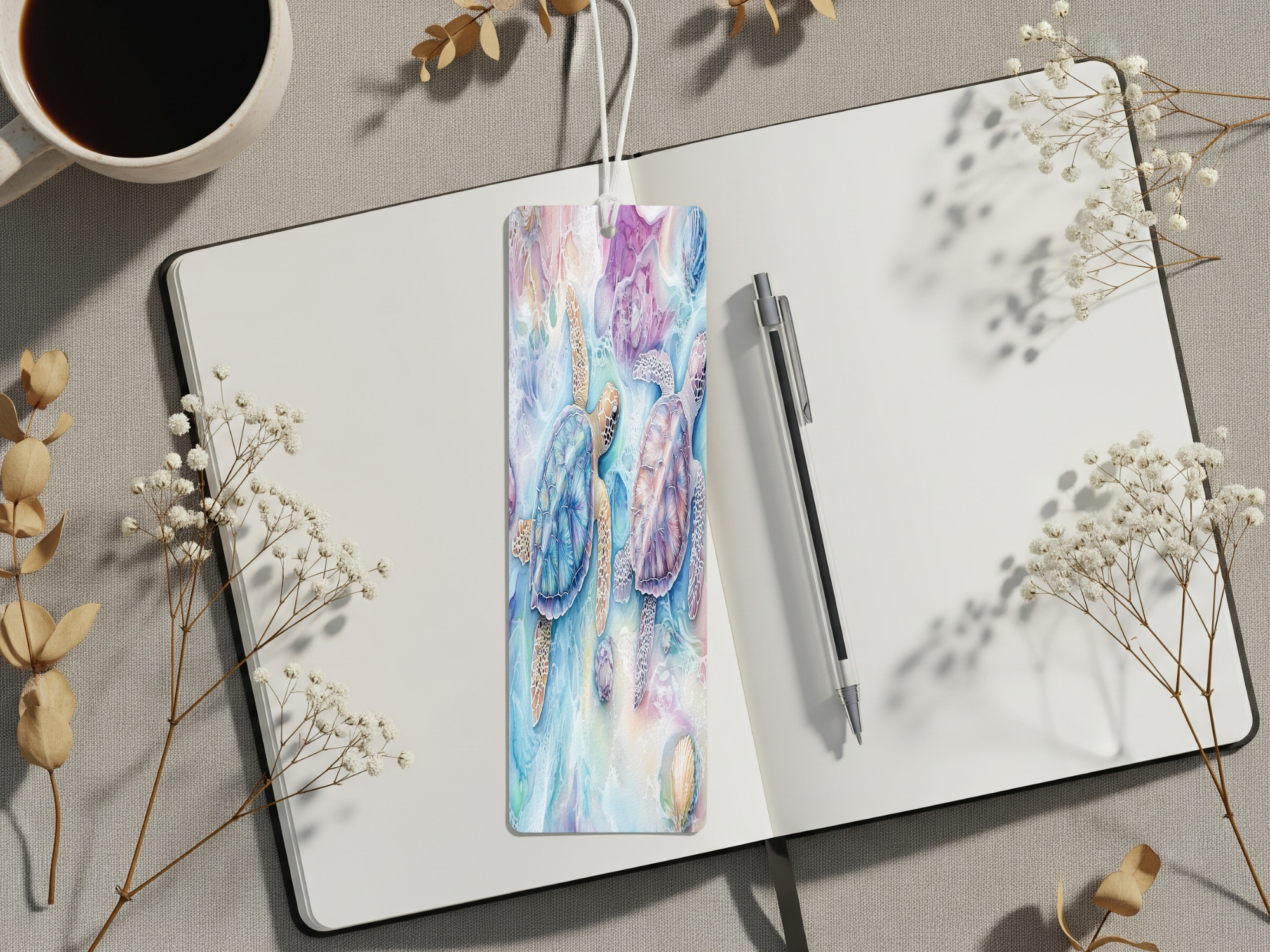 Aluminum Metal Bookmarks, Sea Turtle Images Bring a splash of the sea to every page