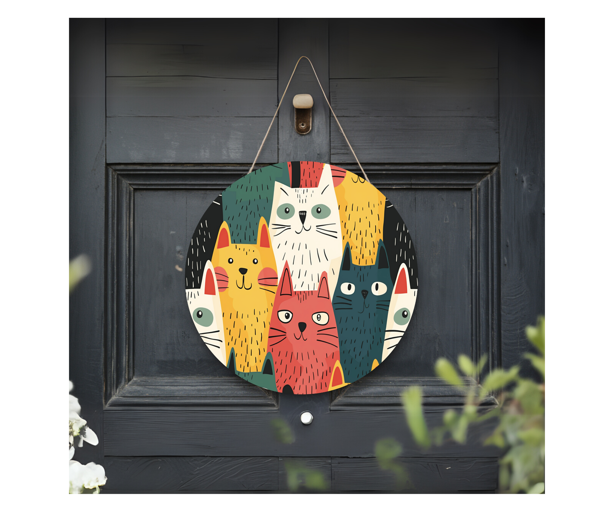 Purr‑sonality Lives Here Cat Door signs
