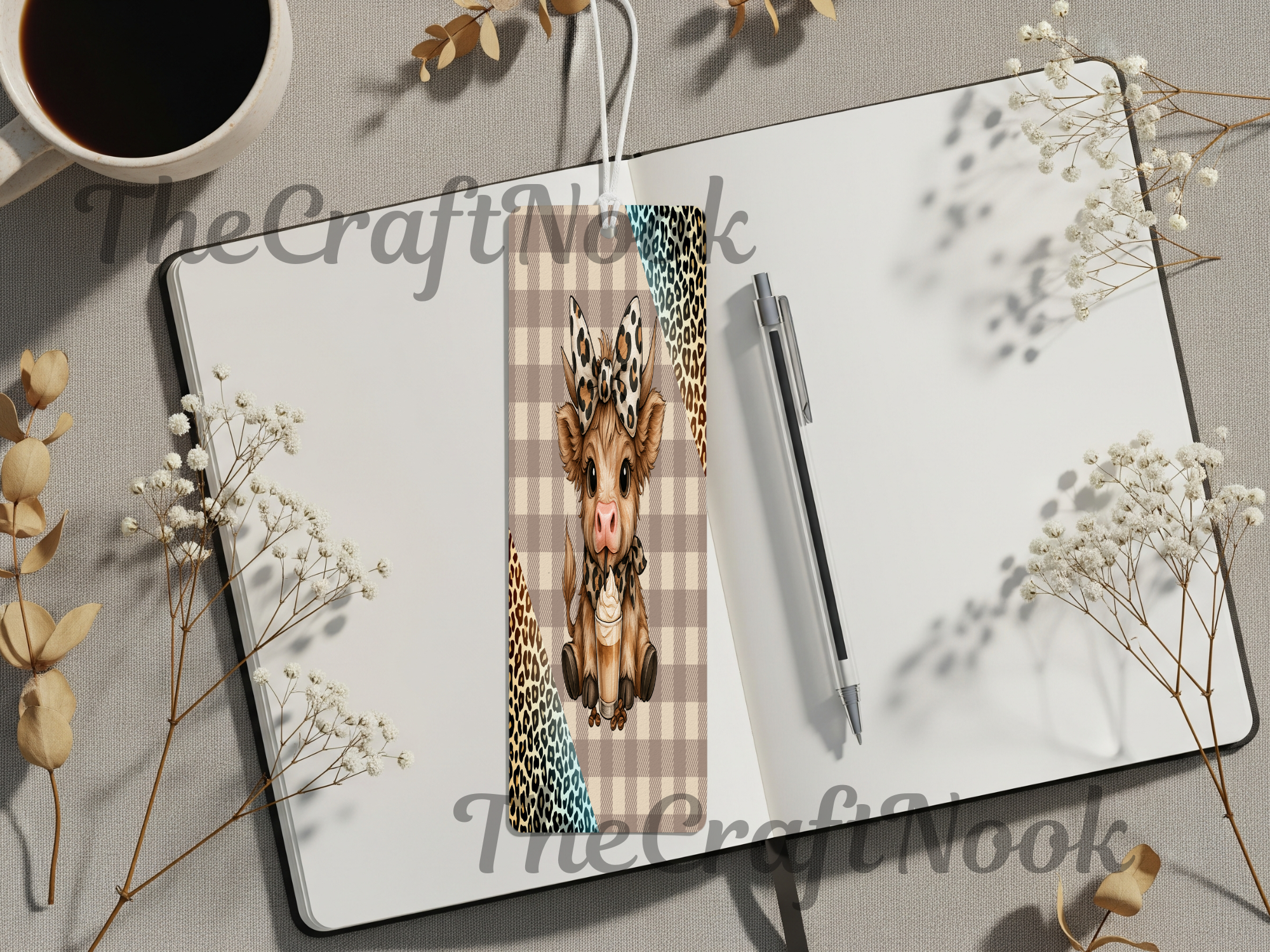 Caffeine & Chapters Bookmark. Aluminum Metal Bookmarks