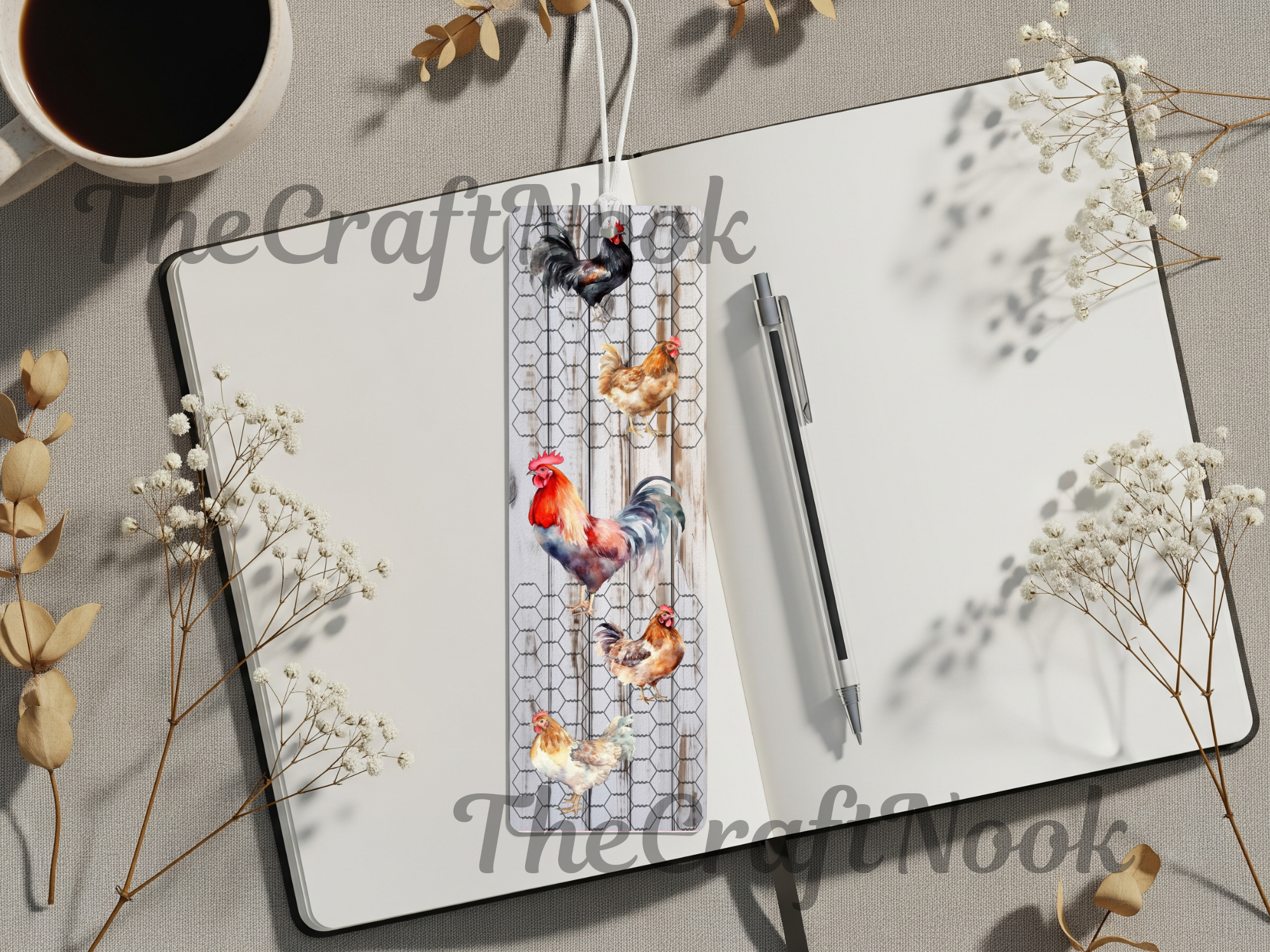 Aluminum Metal Bookmarks, Chicken Images
