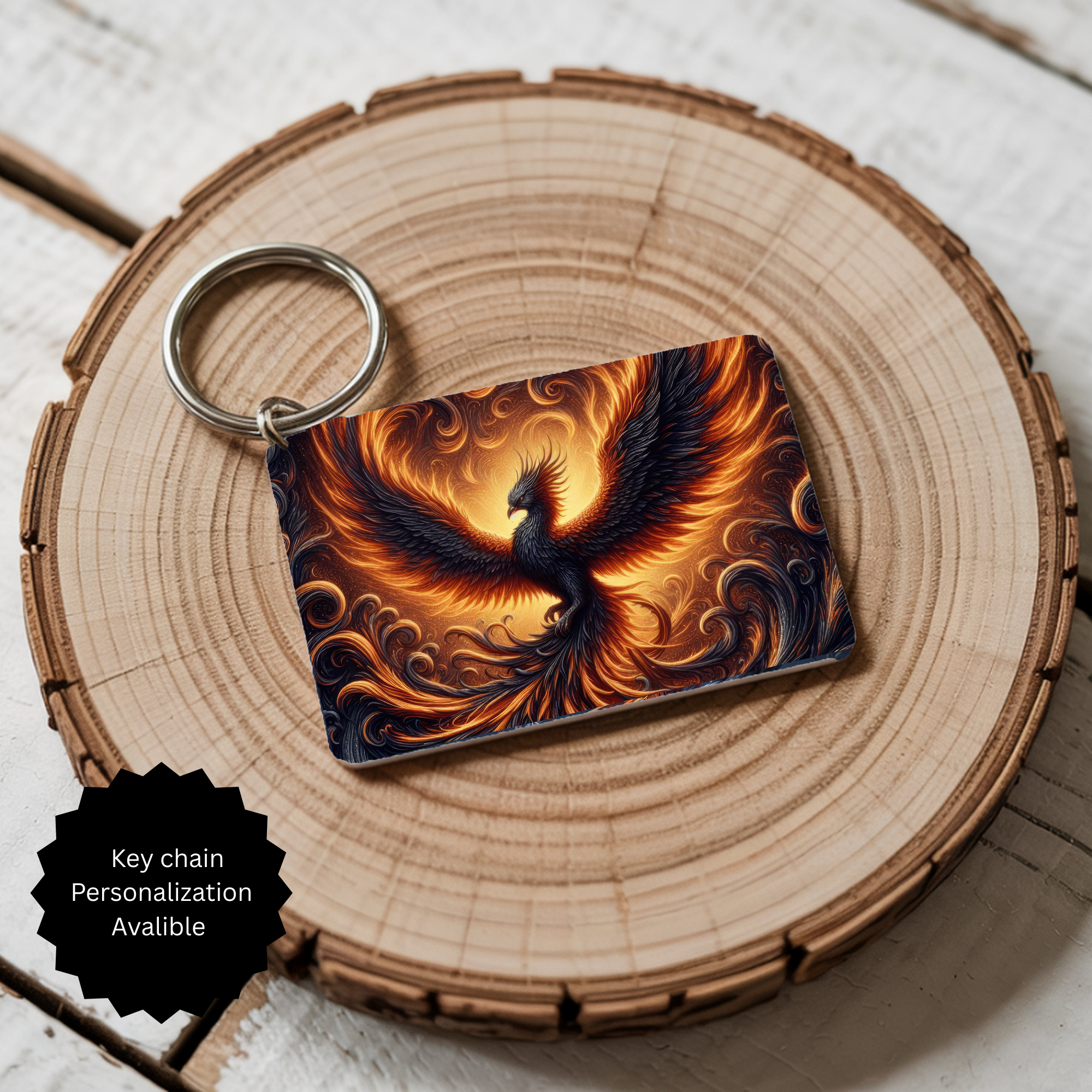 Phoenix Keychain - Mythical Fire Bird Accessory