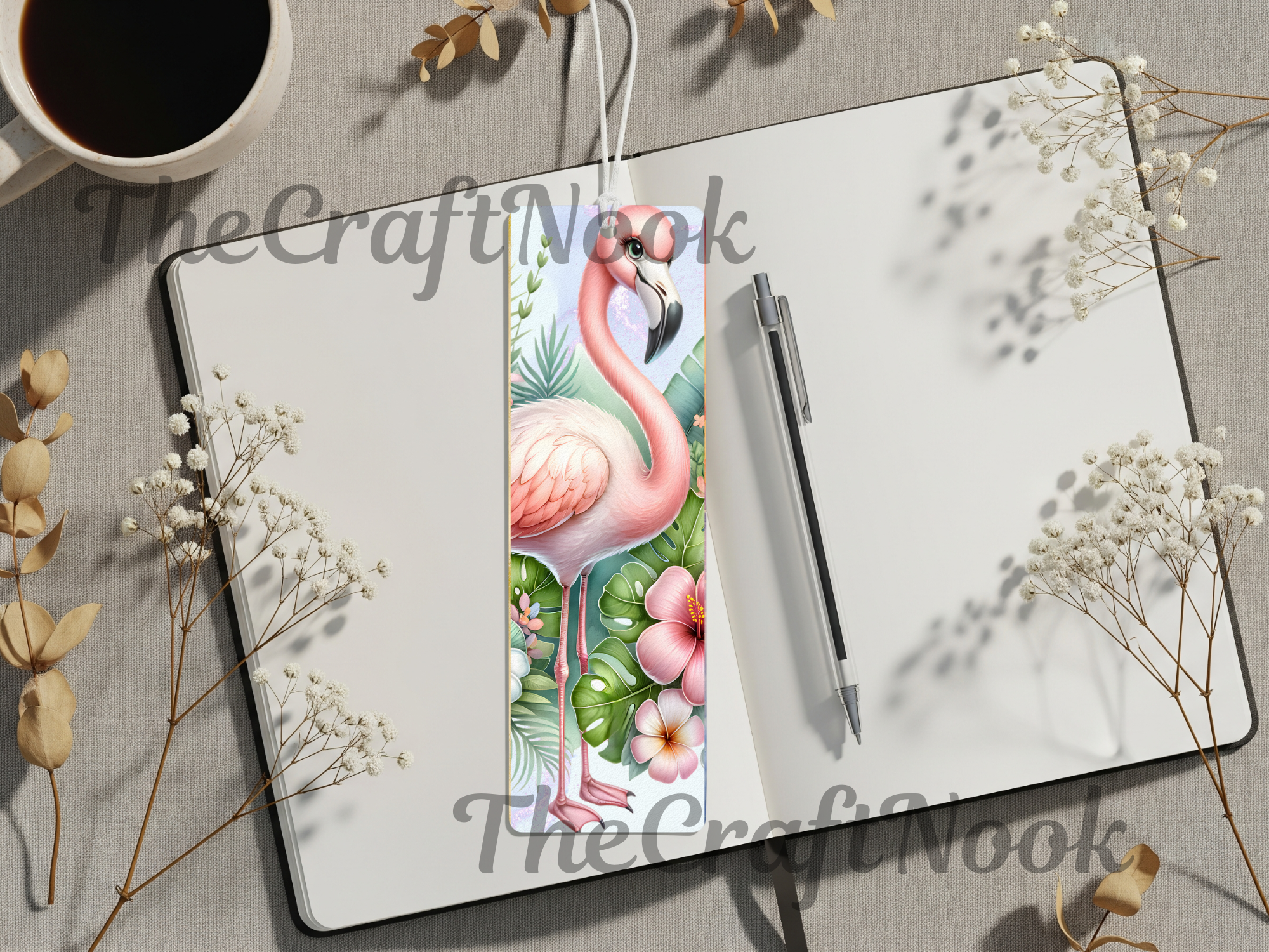 Tropical Whimsy Flamingo Aluminum Metal Bookmarks