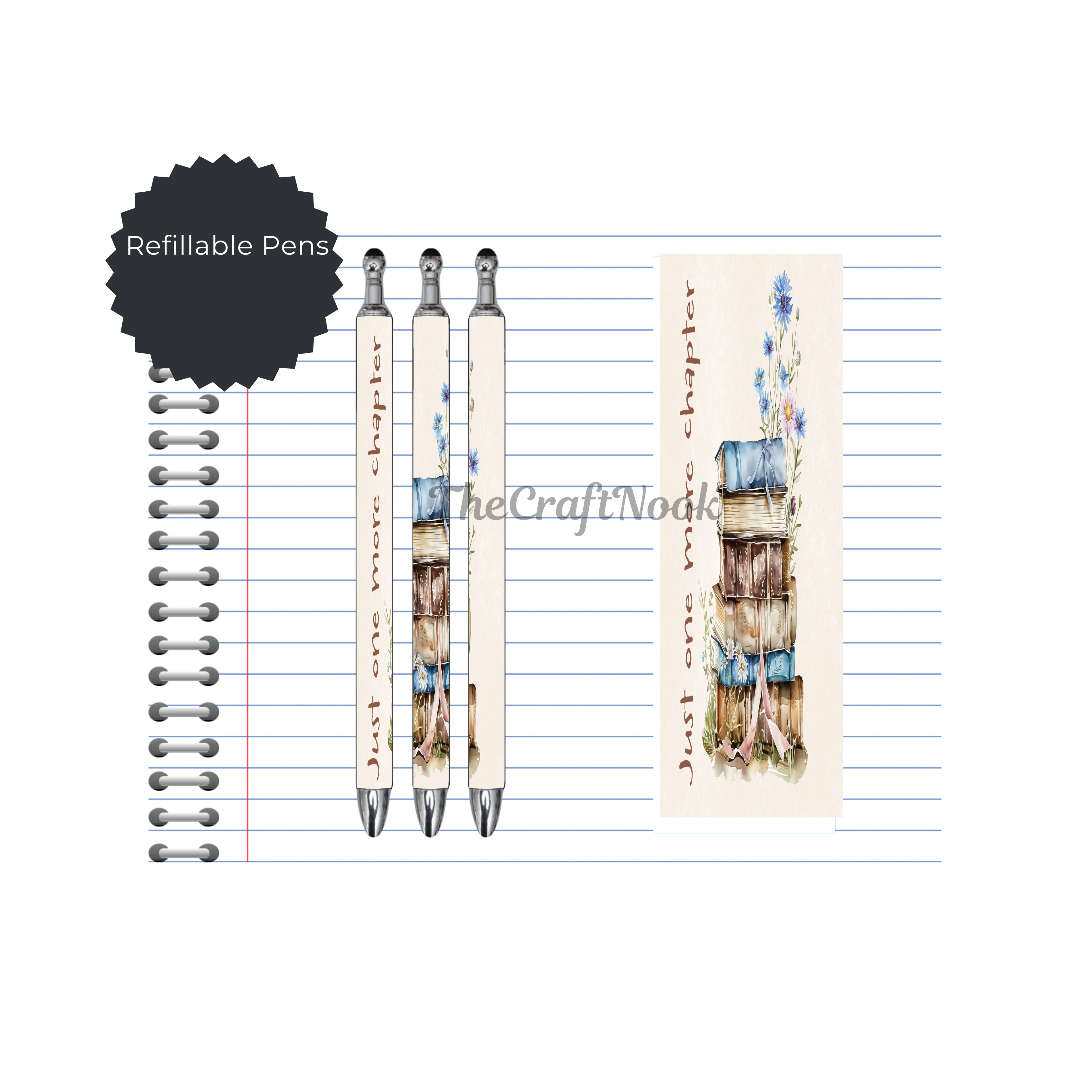 Refillable Pens, Once Upon a Pen – Book Lover Writing Pen. Multiple options and Images available