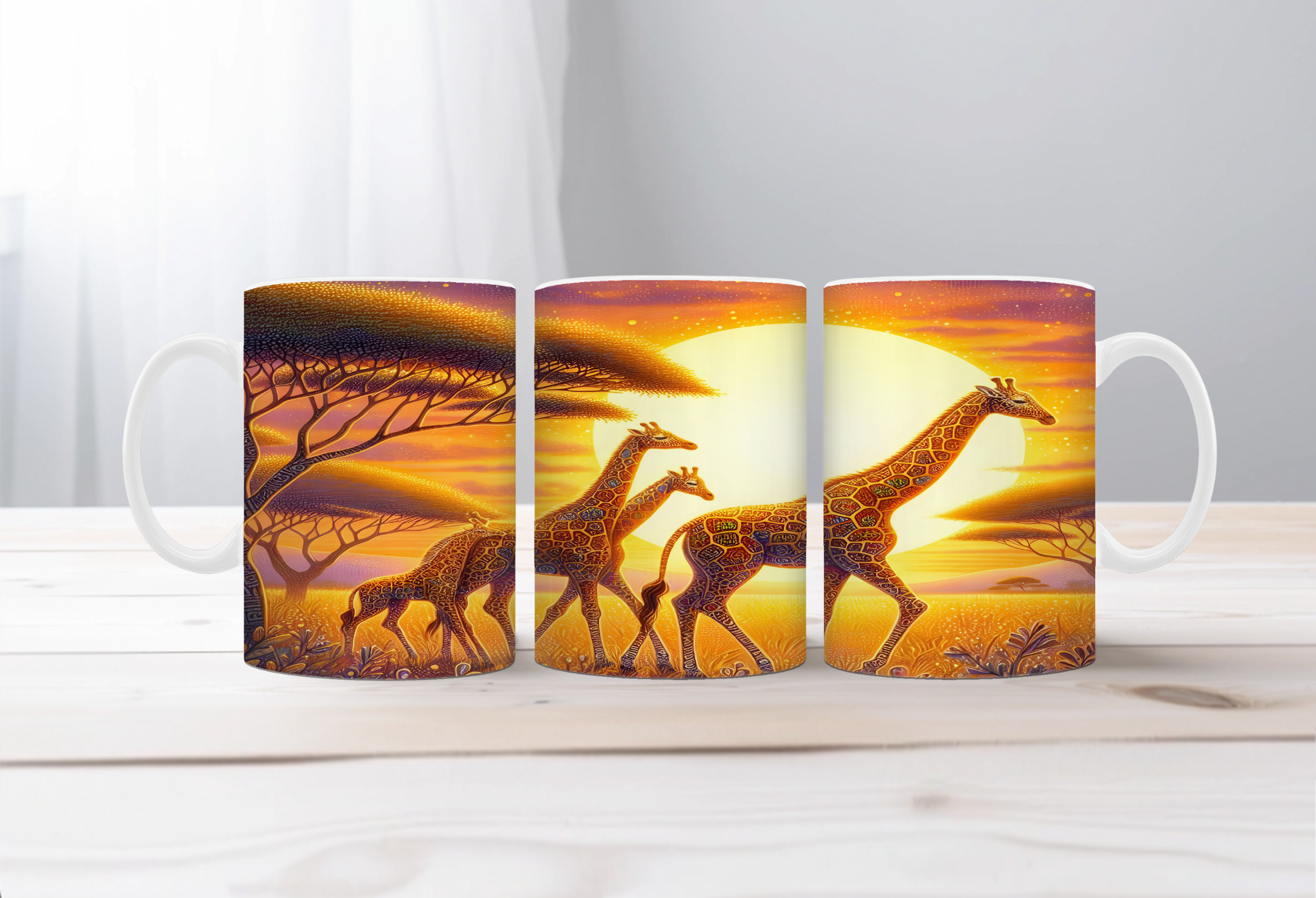 Tall Sips Giraffe Coffee Mugs, two size options.