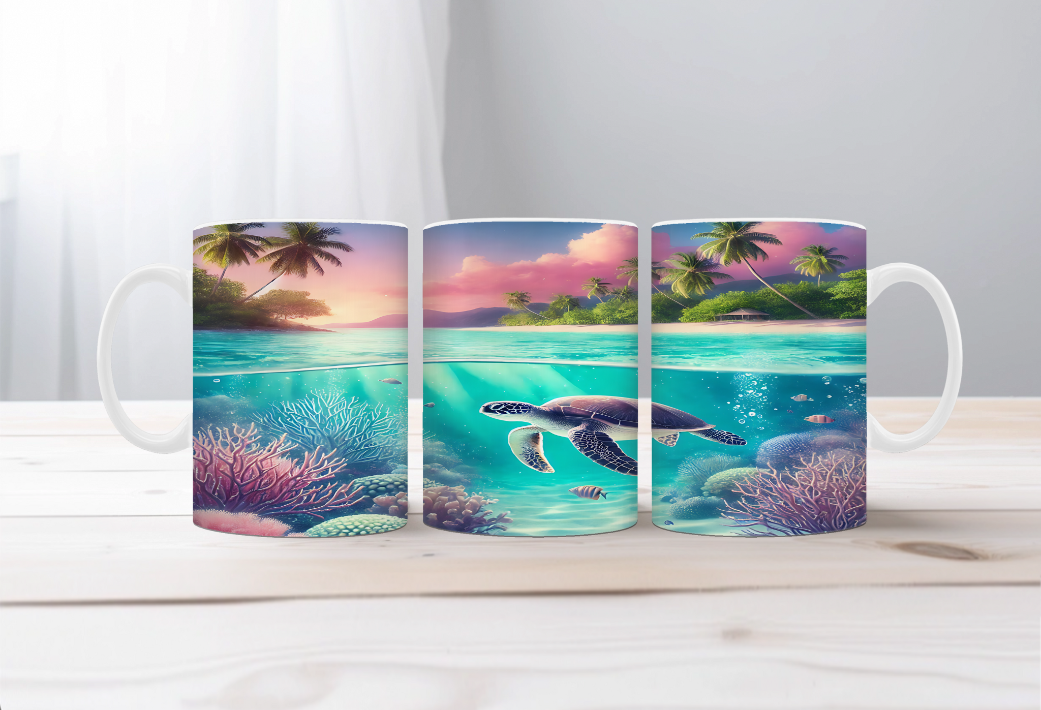 Shell‑O Sunshine Sea Turtle Mugs