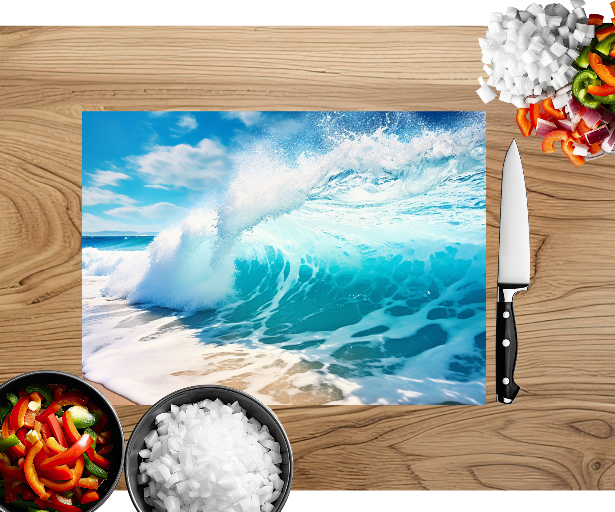 Beach Vibes Glass cutting boards. Multiple images Available.