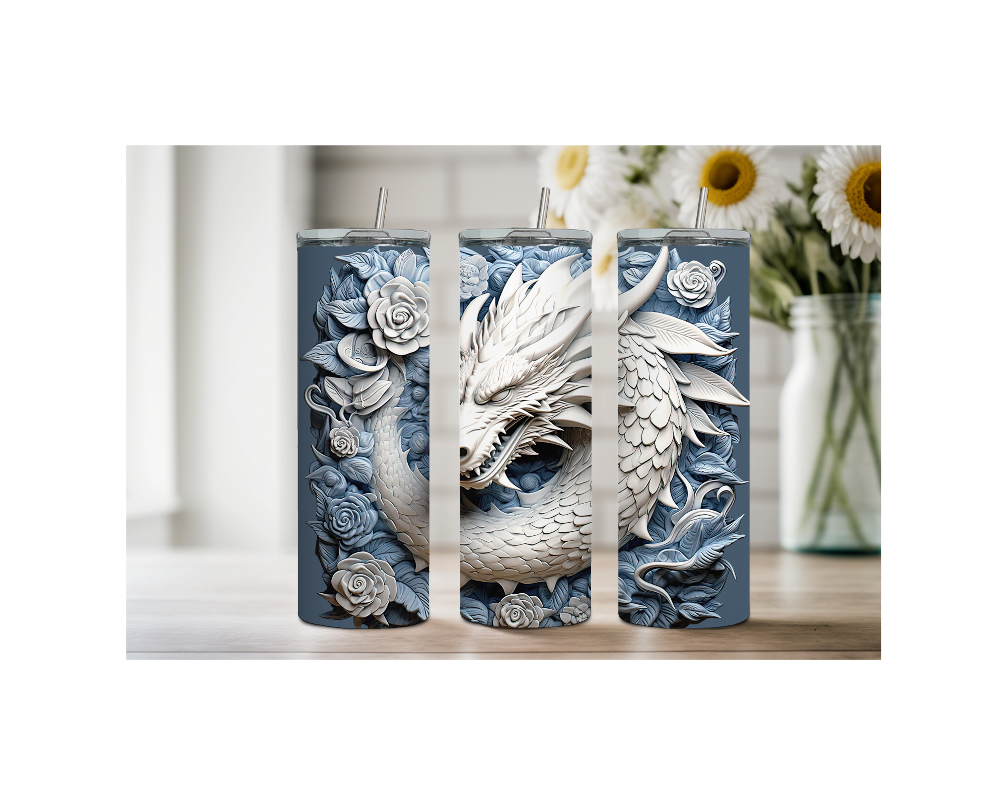 Mystic Scales Dragon Stainless Tumbler. Multiple Sizes and Images Available.