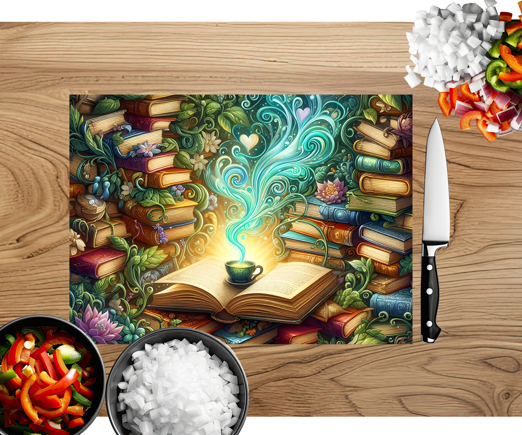 Chapter & Chop Book‑Themed Cutting Board
