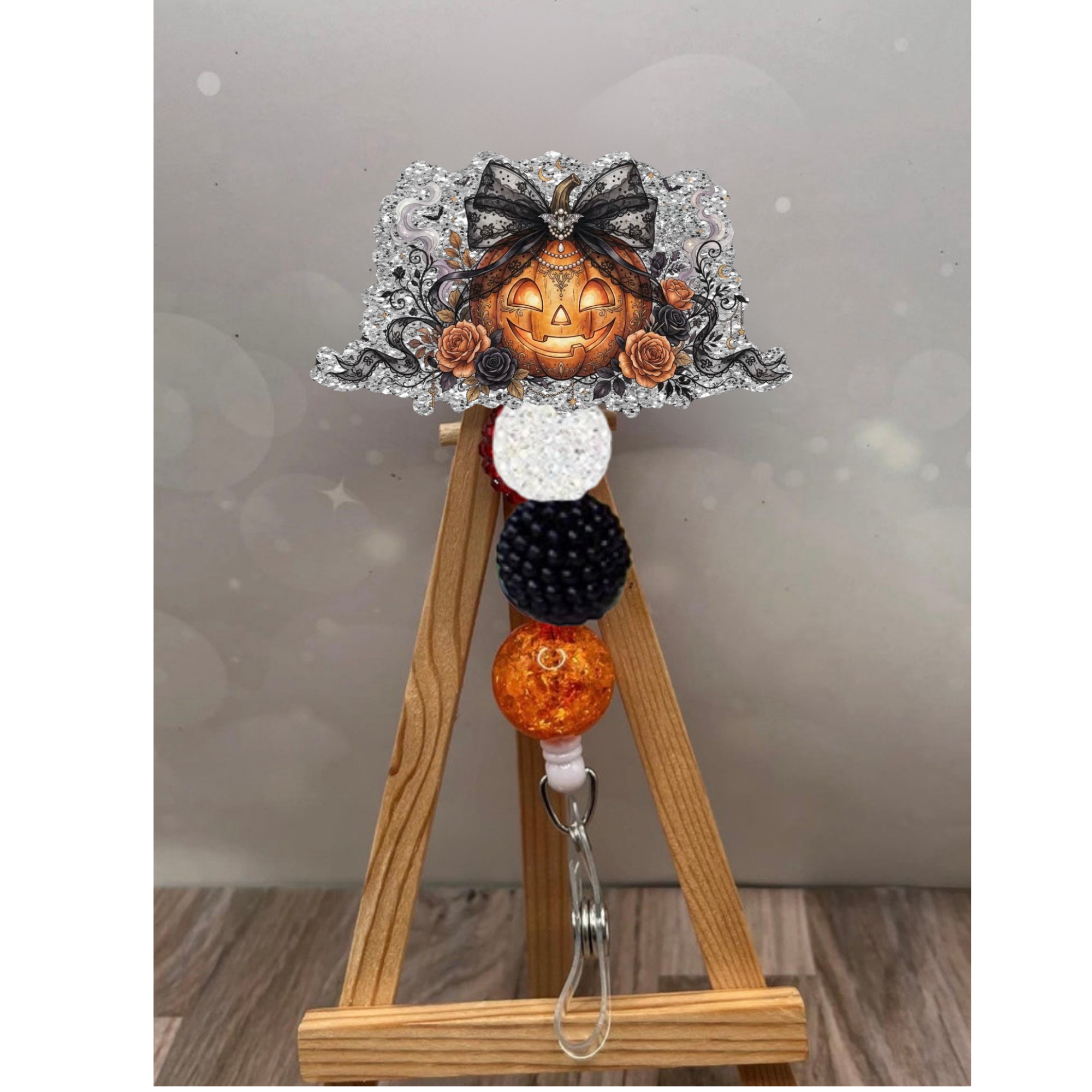 Fancy Jack-O-Lantern Badge Pull
