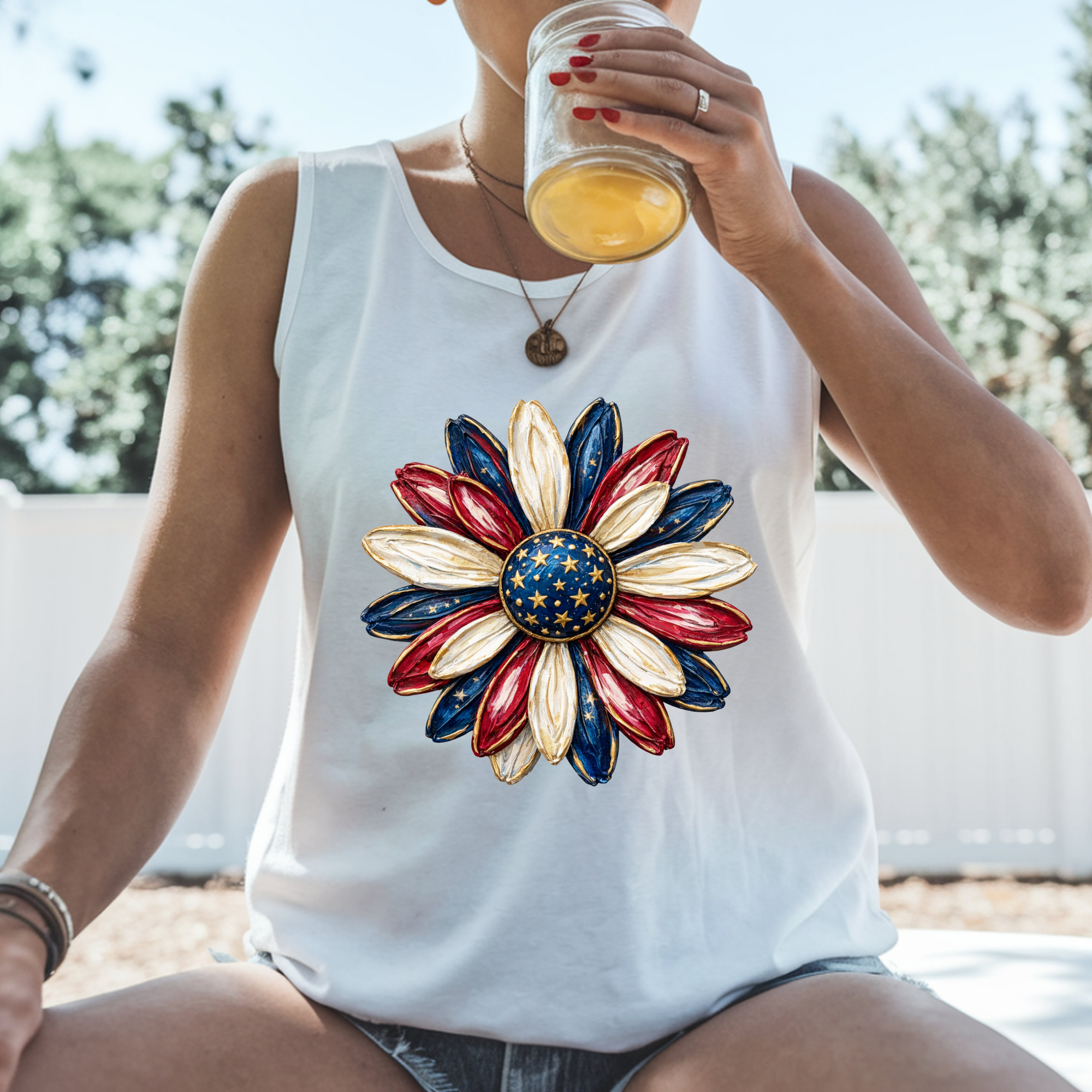 Patriotic Daisy Tank Top