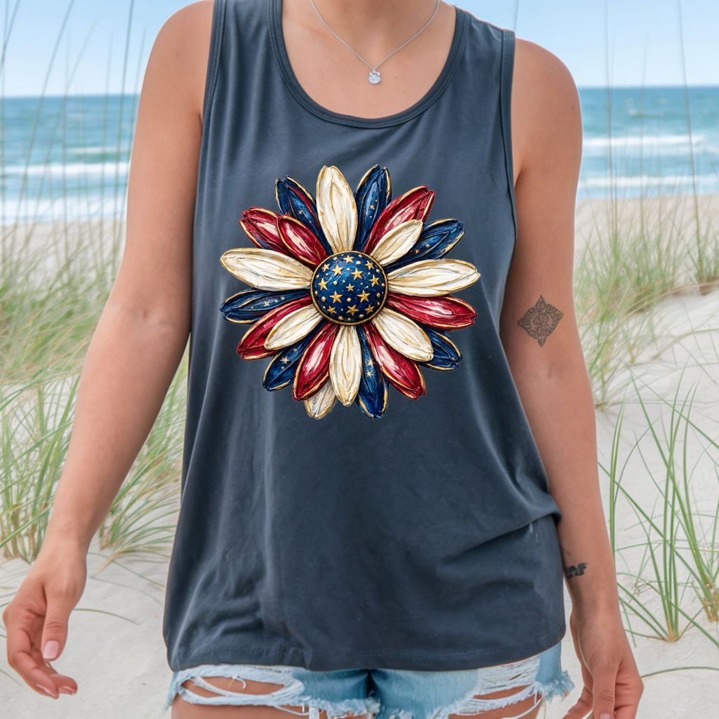 Patriotic Daisy Tank Top