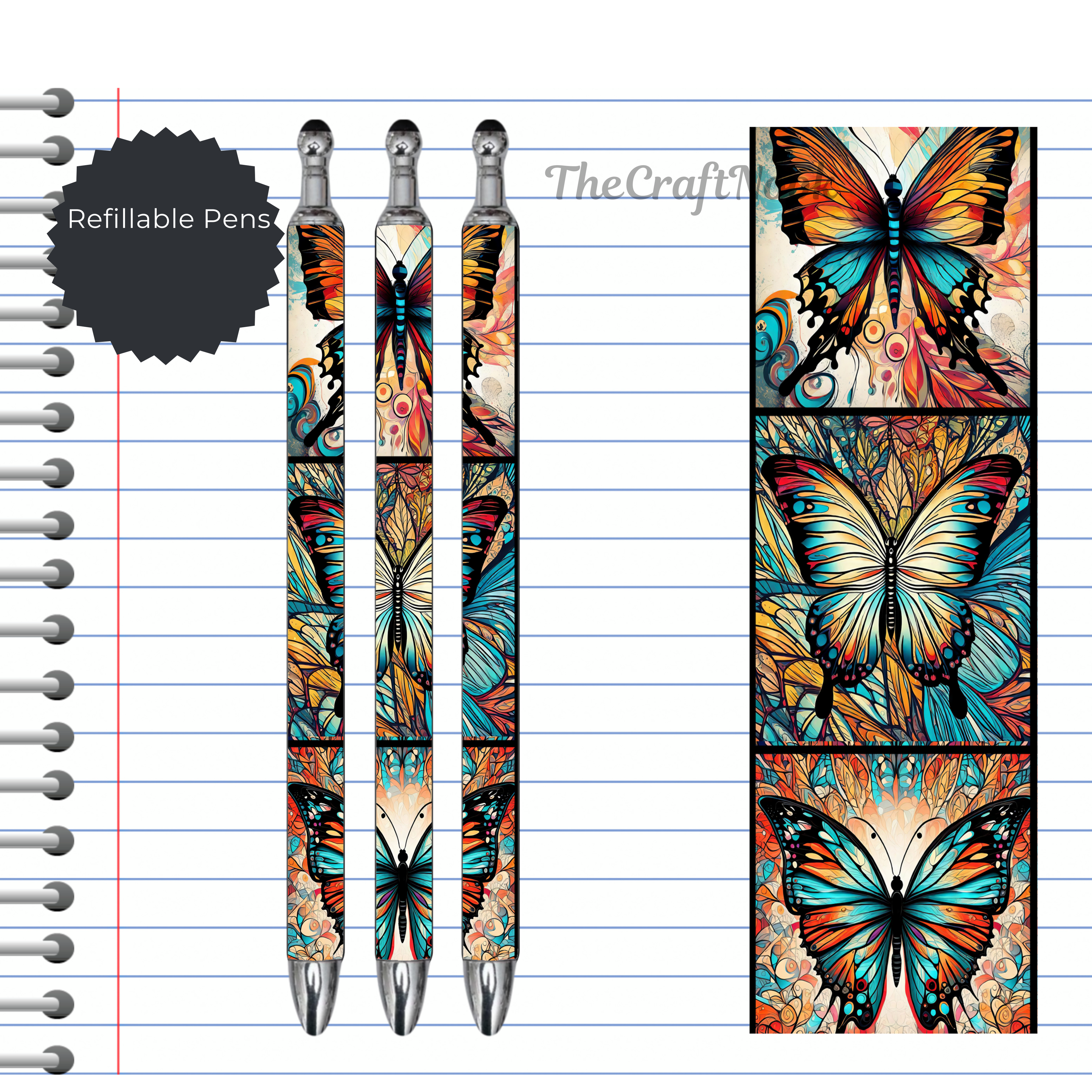 Butterfly Refillable Pens, multiple options and Images available.