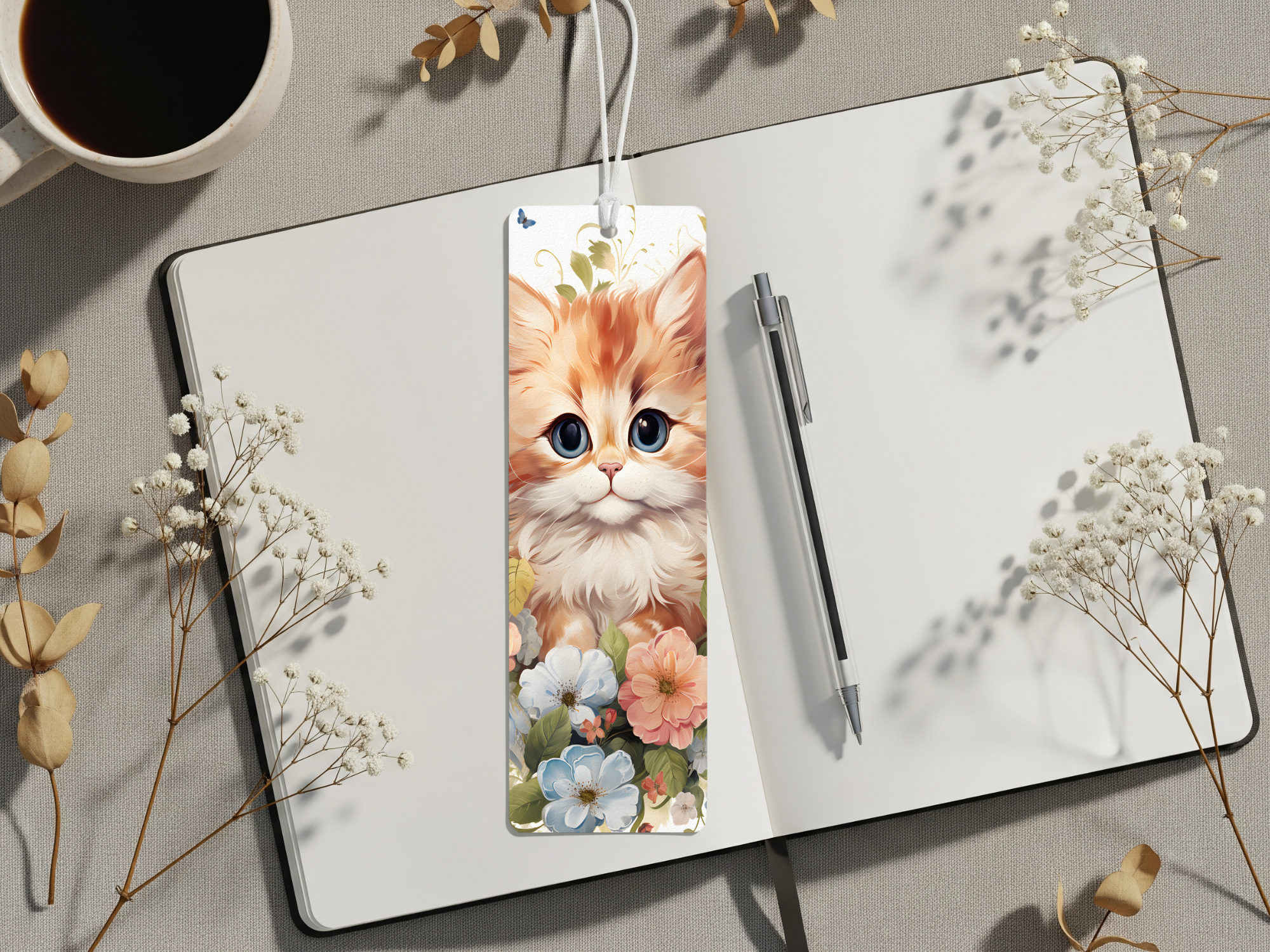 Aluminum Metal Bookmarks, Cat Images. A purr‑fect pause in your story