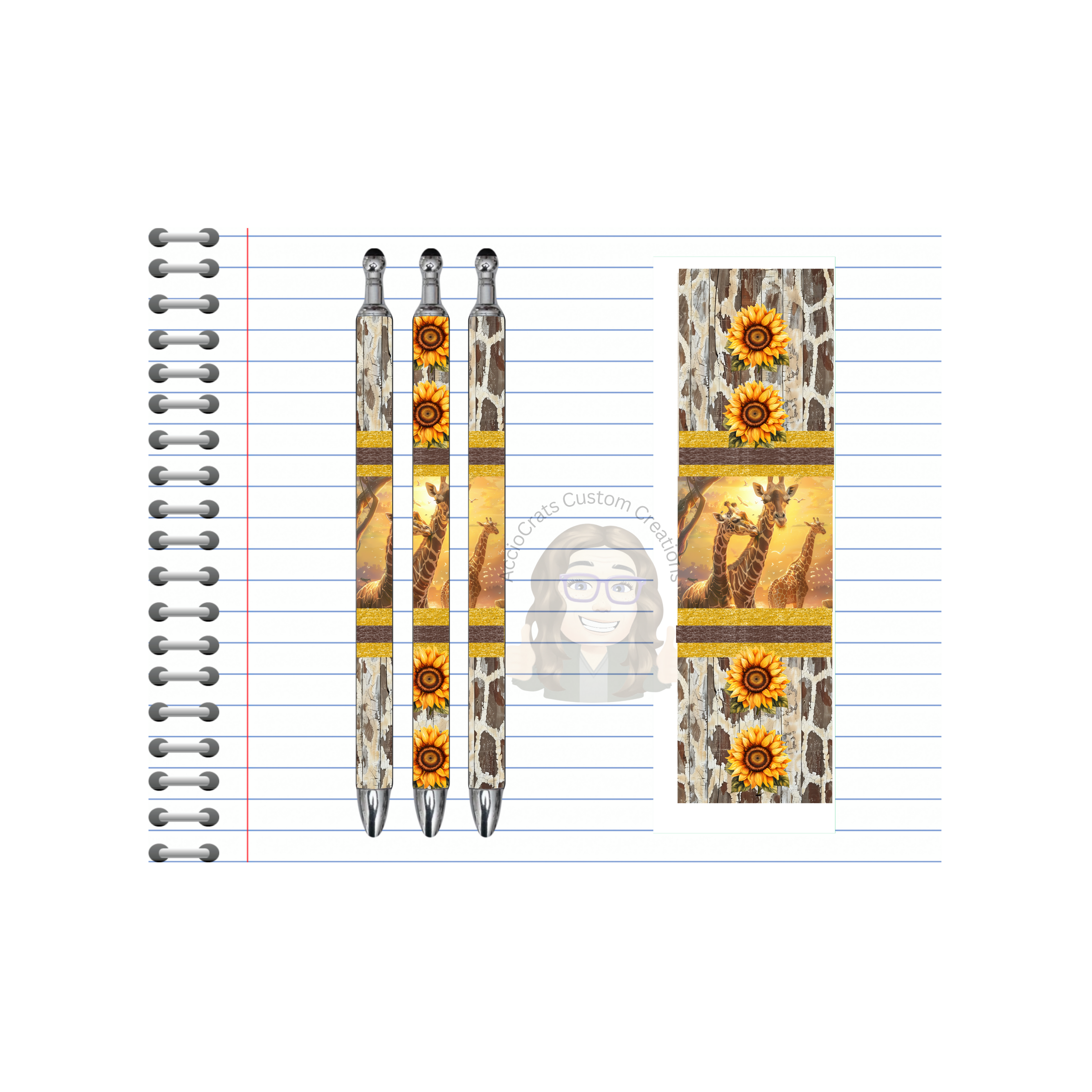 A long‑necked twist on everyday writing, Refillable Pens, Giraffe Images multiple options and Images available.