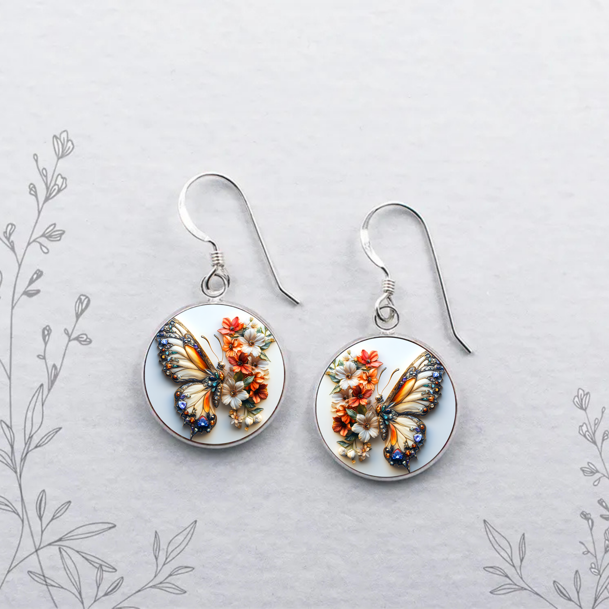Butterfly Stud or Dangle Earrings