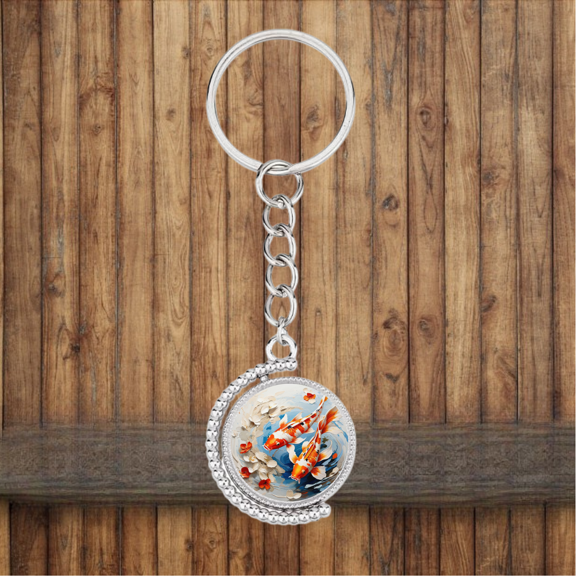 Bezel Koi Fish Keychain