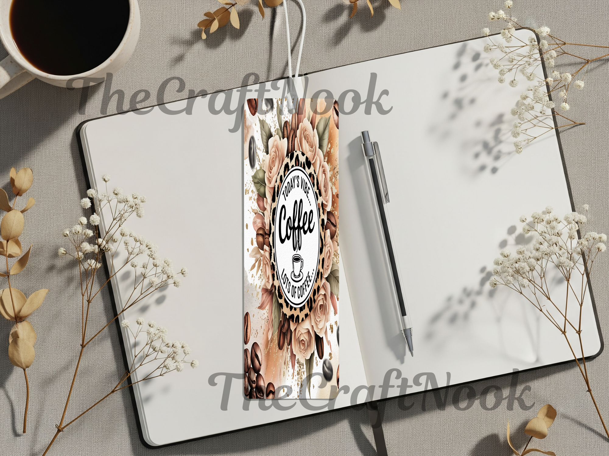 Caffeine & Chapters Bookmark. Aluminum Metal Bookmarks
