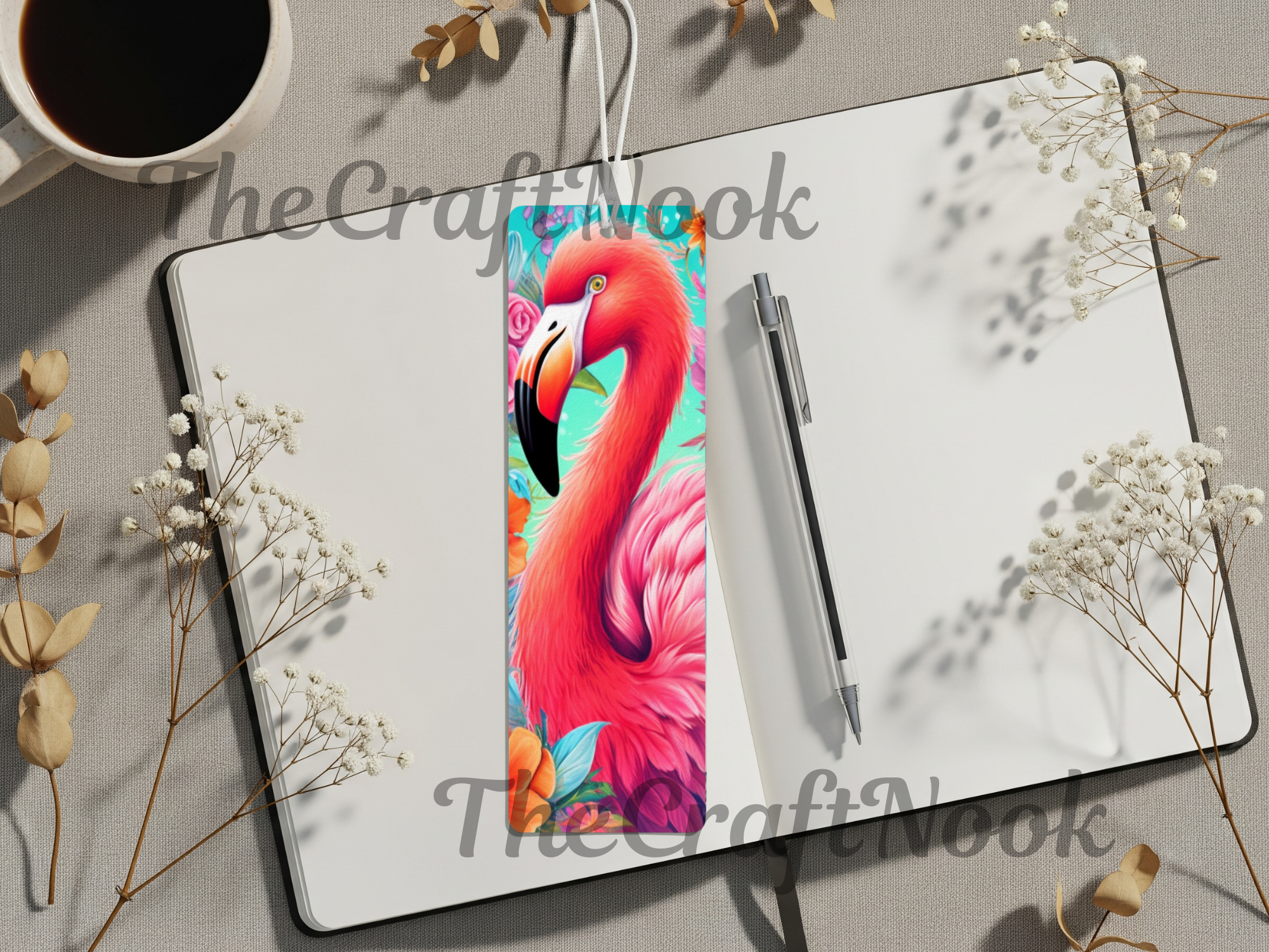 Tropical Whimsy Flamingo Aluminum Metal Bookmarks