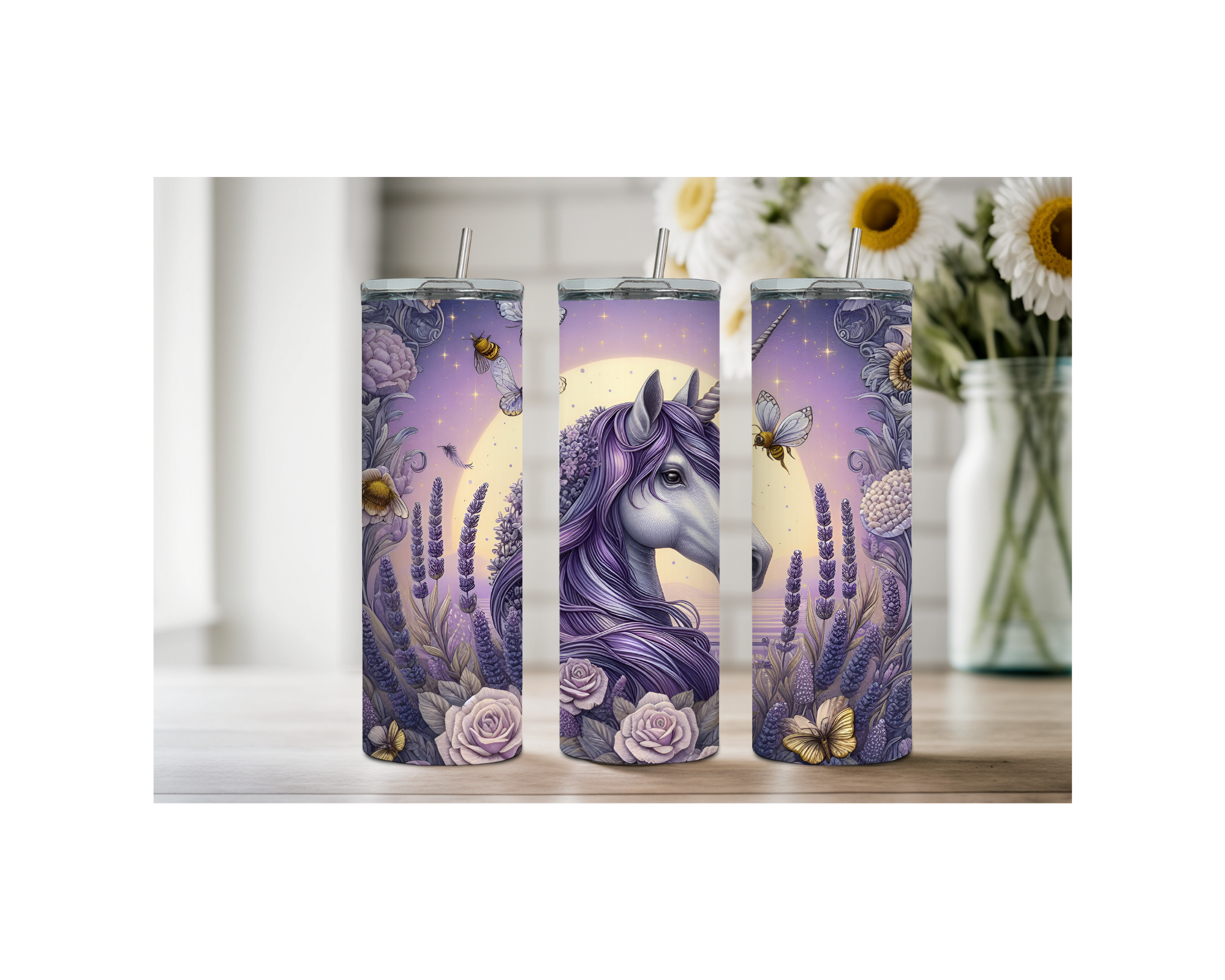 Magical Unicorn Stainless Steel Tumblers. Multiple Sizes and Images Available.