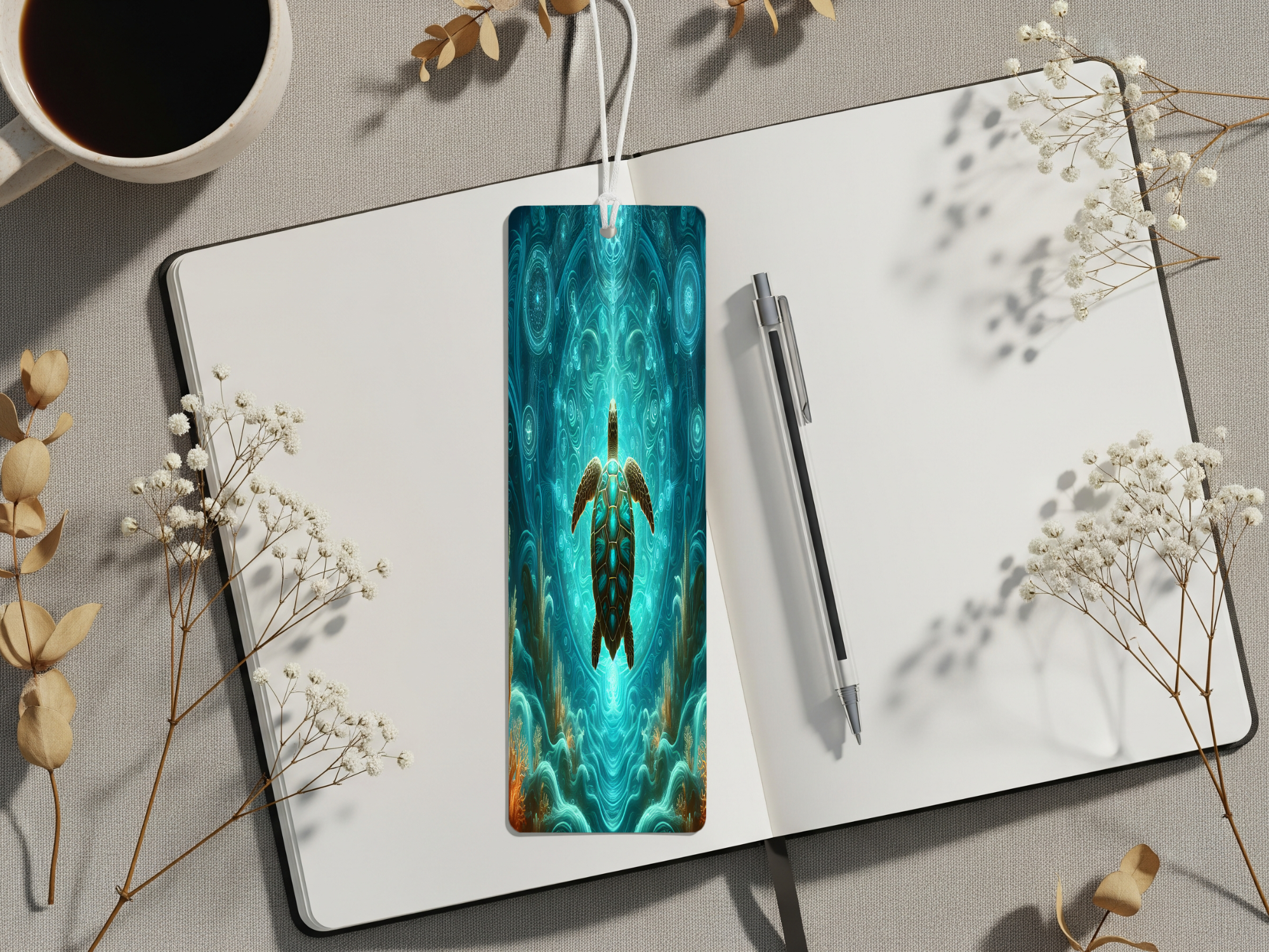 Aluminum Metal Bookmarks, Sea Turtle Images Bring a splash of the sea to every page