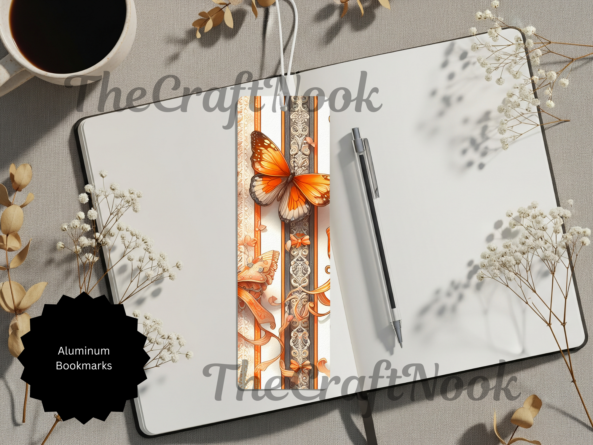 Butterfly Bookmarks - Handcrafted Aluminum Metal with Beads & Glitter