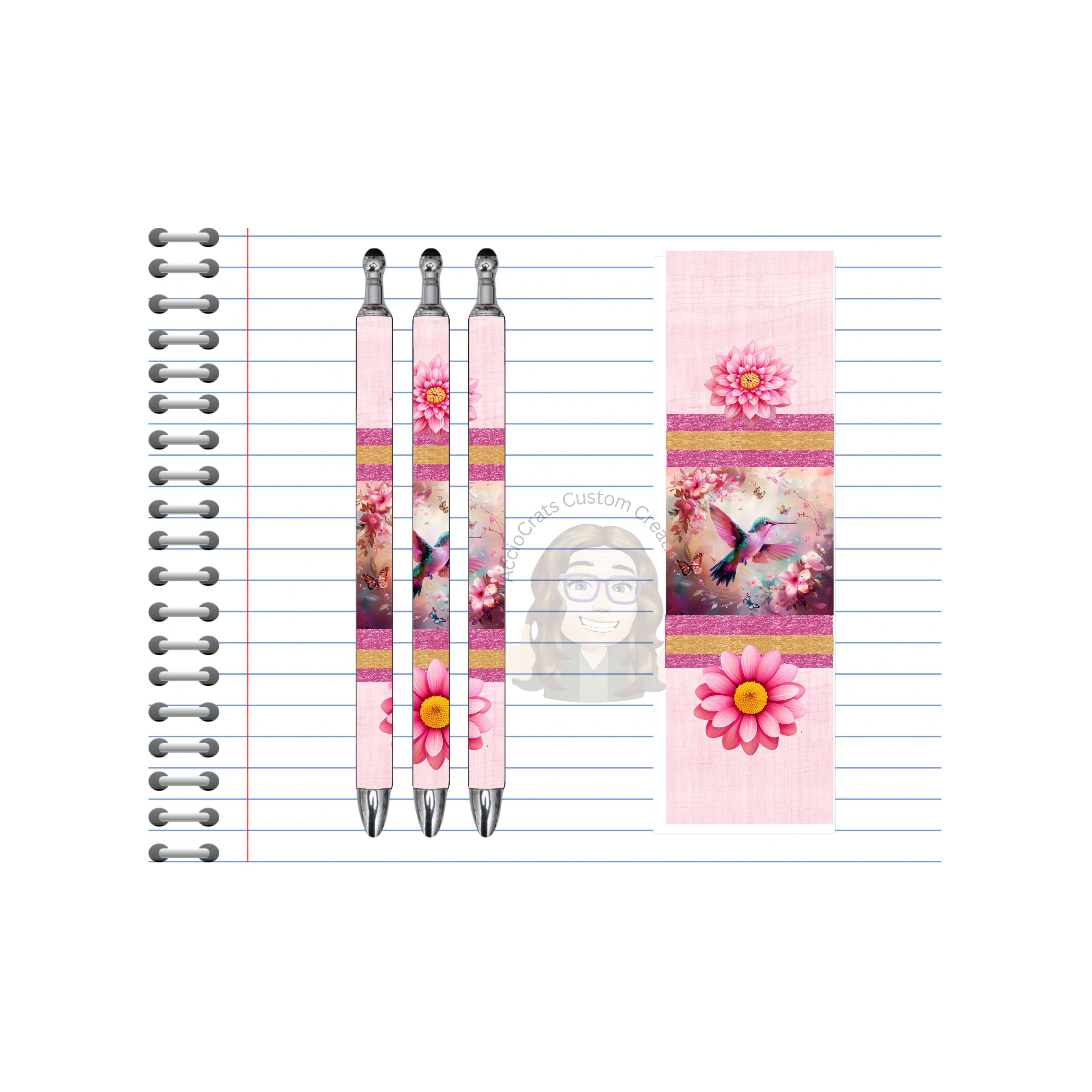 Refillable Pens, Hummingbird Images. Let your writing bloom. 🌸✨multiple options and Images available