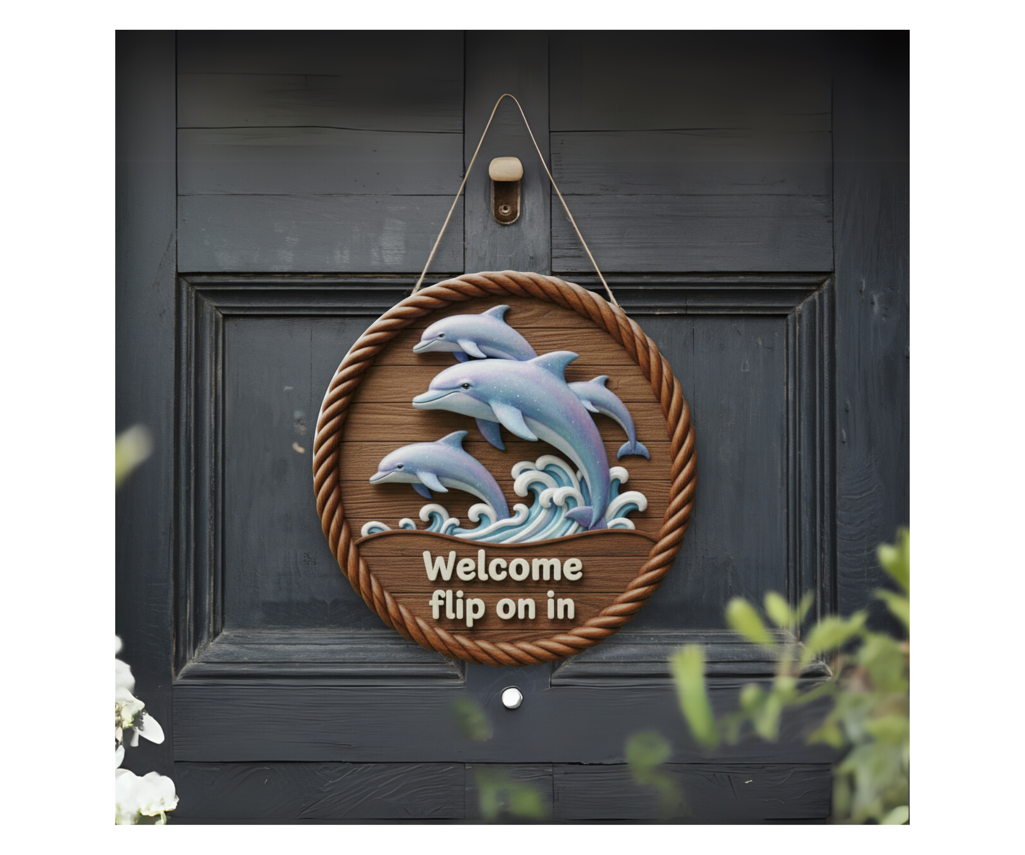 Make a Splash Dolphin Door Signs, Multiple images options.