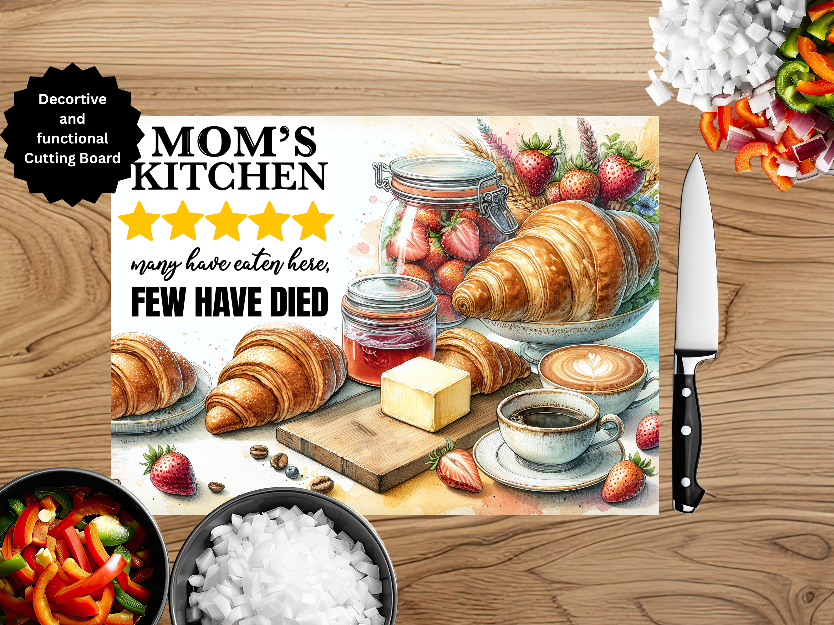 Mother's Day Glass Cutting Board — Choose Your Design
