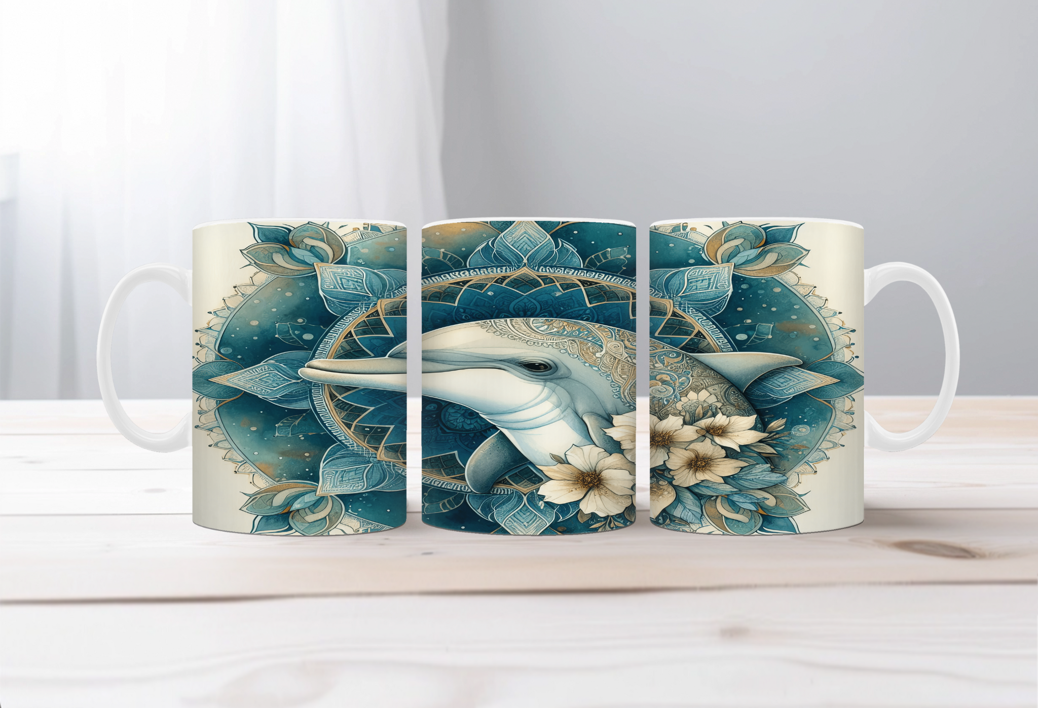 Flippin’ Cute Morning Mug, Dolphin coffee Mugs. Two sizes to choose from.