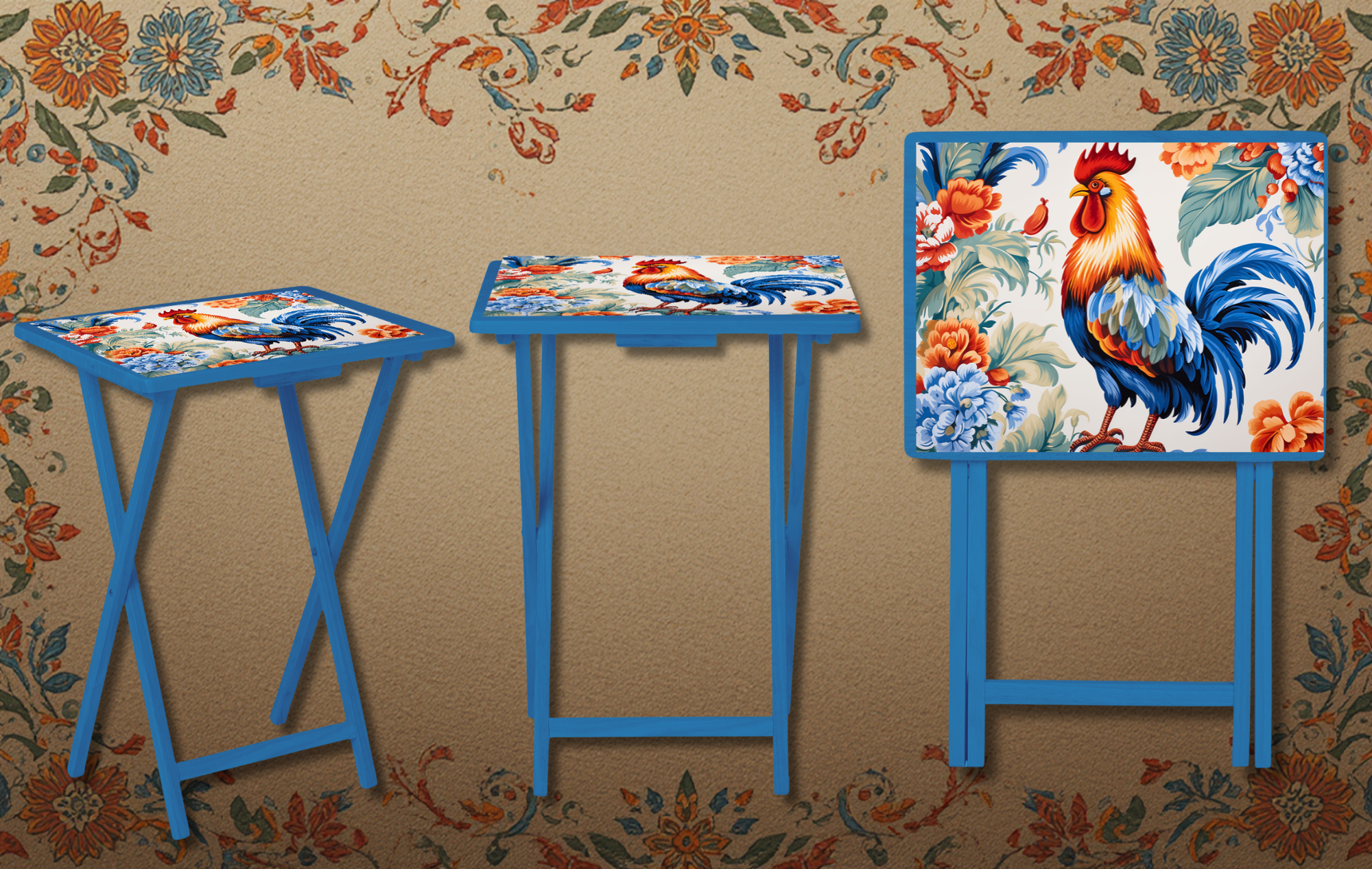 Chicken Foldable Wooden TV Tray or Bed tray/lap Desk, 2 Sizes and Multiple Images Available.