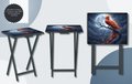 Phoenix Folding TV Tray Table - Fire Bird Wooden Lap Desk & Bed Tray
