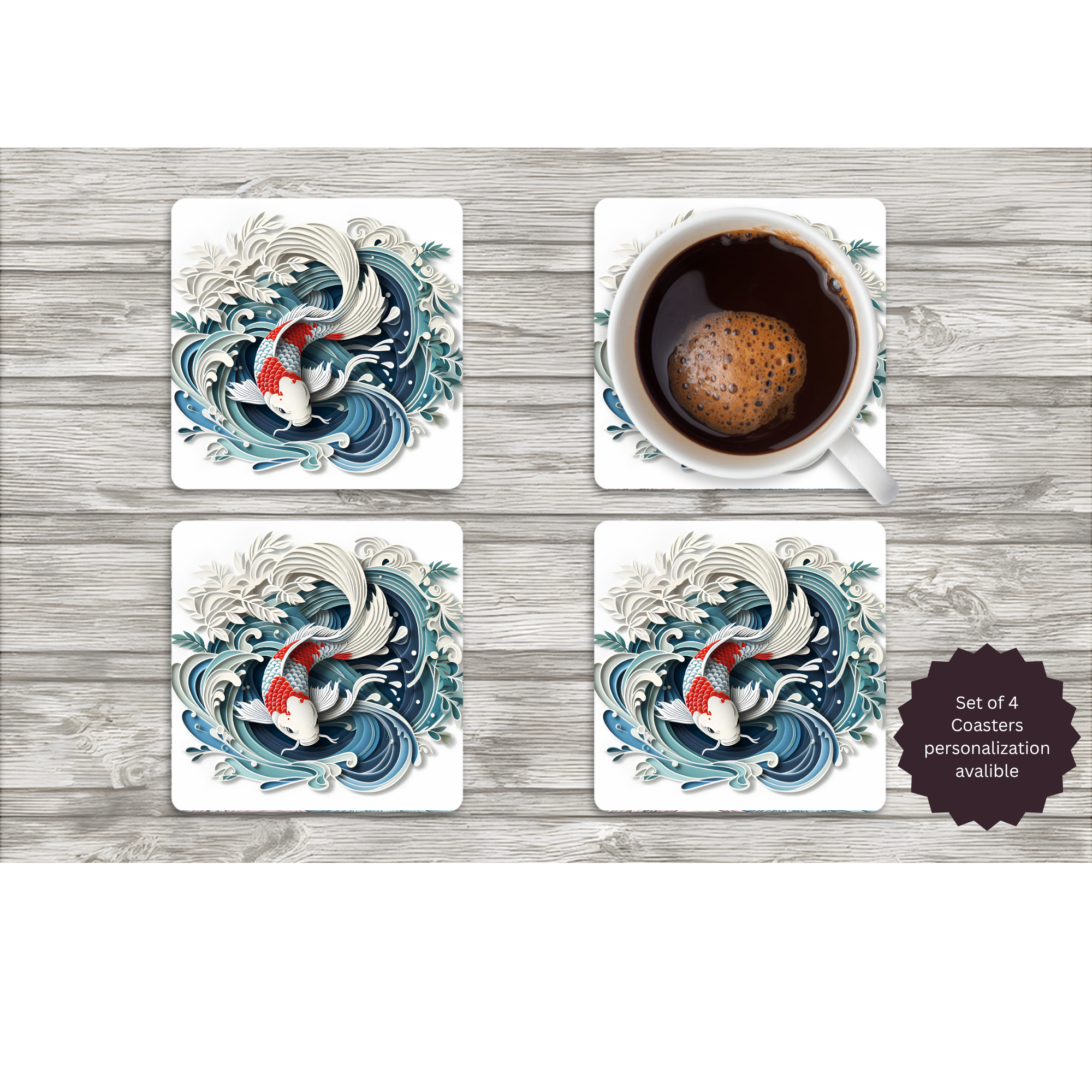 Koi Fish Coasters