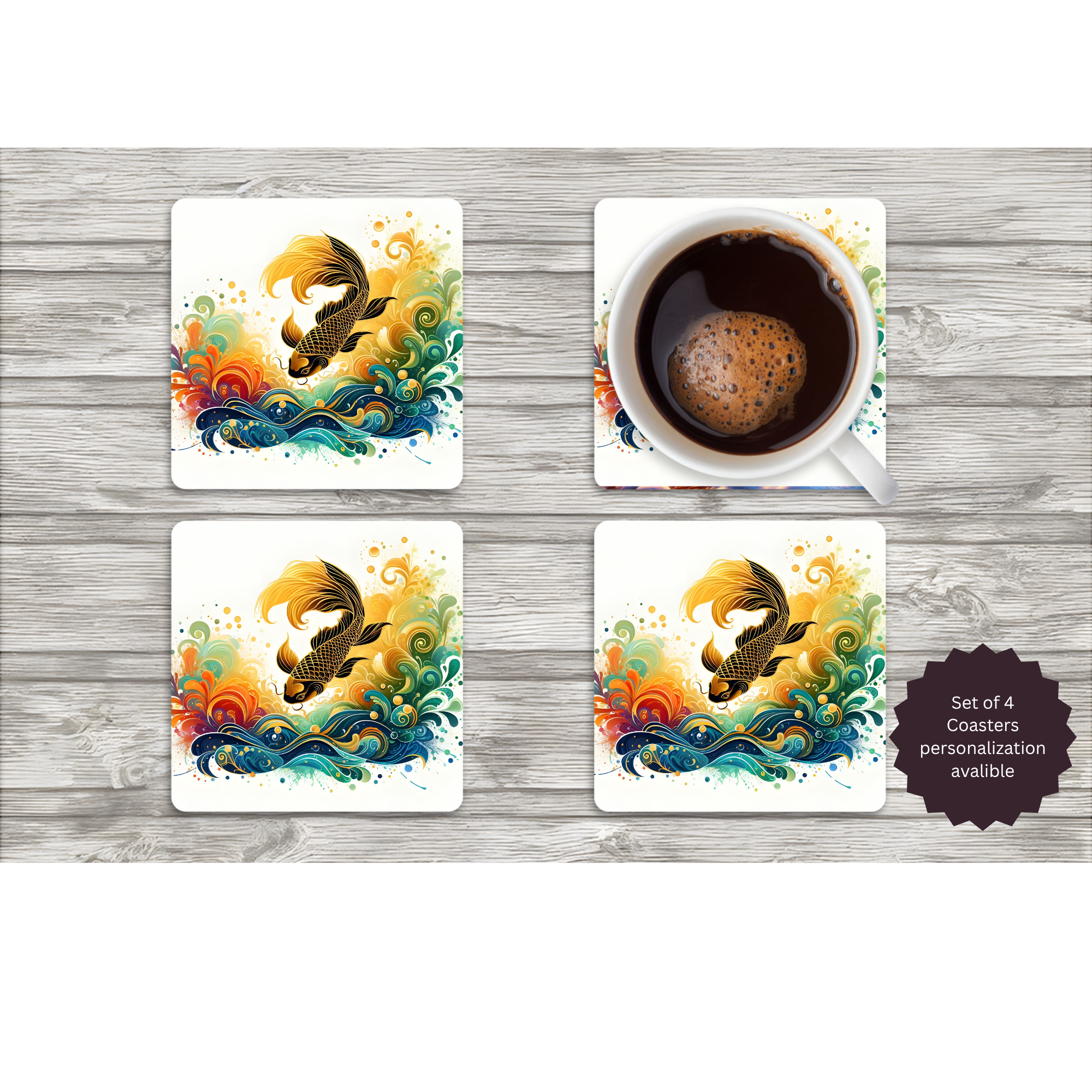 Koi Fish Coasters