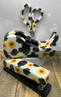 Glitter Cow print and Sunflower Desk Sets