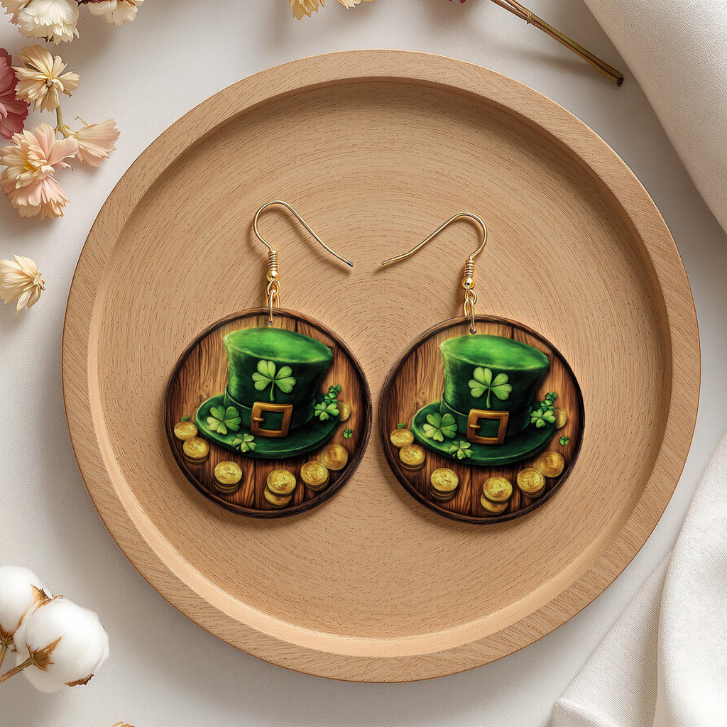 Leprechaun Hat Lucky Charm Earrings