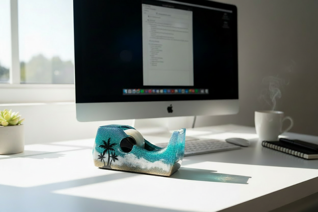 Glitter Beach Desk Set without stapler
